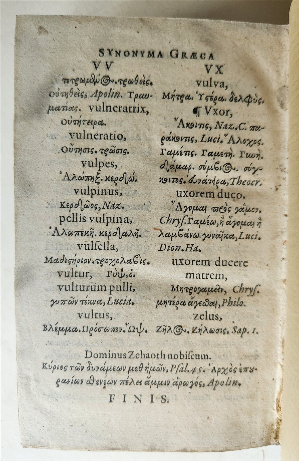 1600 LATIN GREEK DICTIONARY antique RARE 16th century Dictionarii Latino Graeci