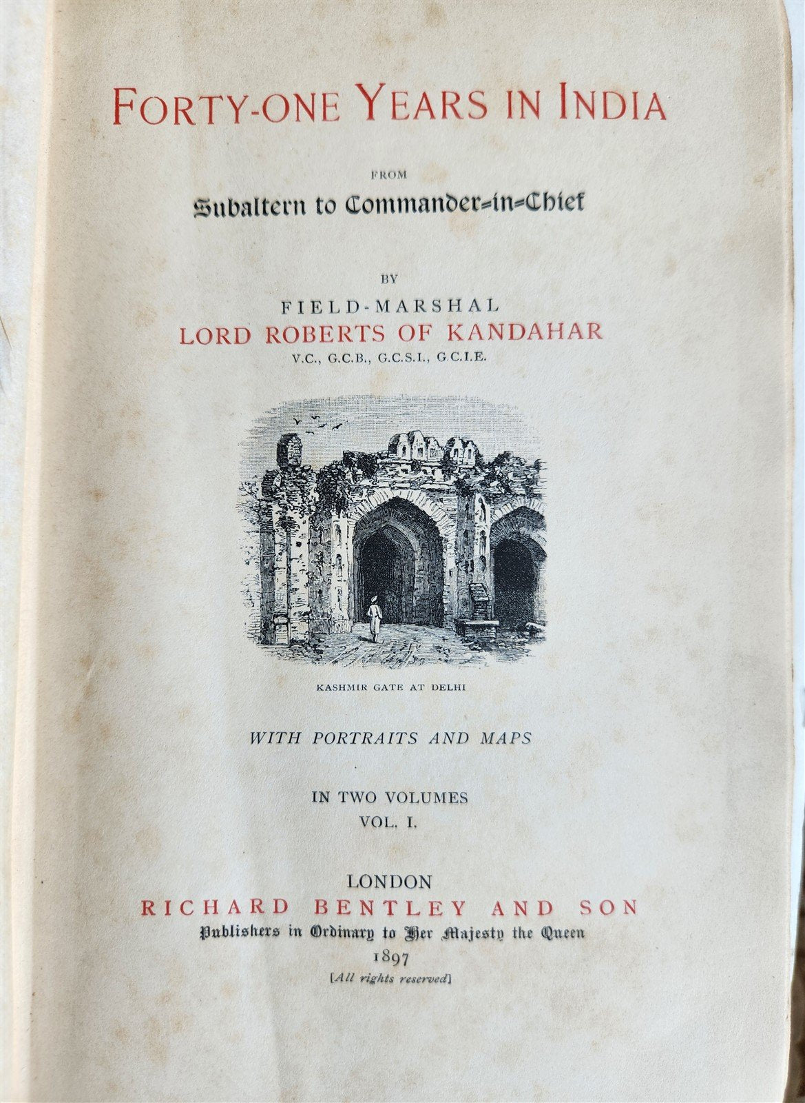 1897 FORTY-ONE YEARS in INDIA by Lord Roberts 2 VOLUMES antique ILLUSTRATED