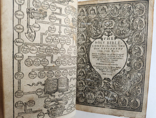 1679 BIBLE in ENGLISH antique OLD & NEW TESTAMENT ORIGINAL BINDING 17th CENTURY