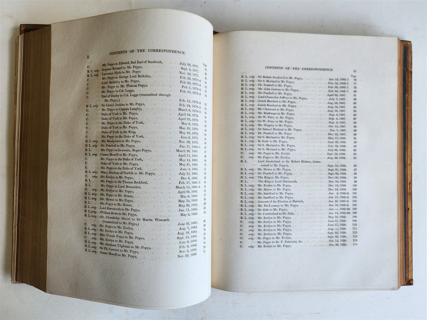 1825 PEPYS'S MEMORIES 2 VOLUMES antique ILLUSTRATED in ENGLISH 1st EDITION folio