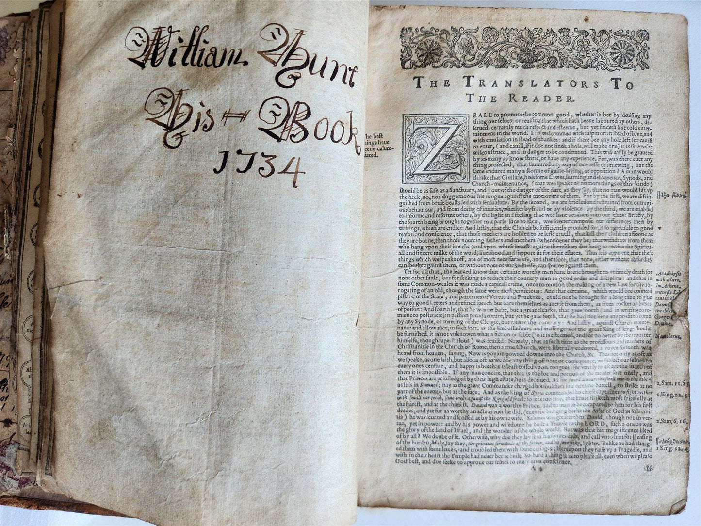 1630 BIBLE in ENGLISH antique 17th CENTURY original binding