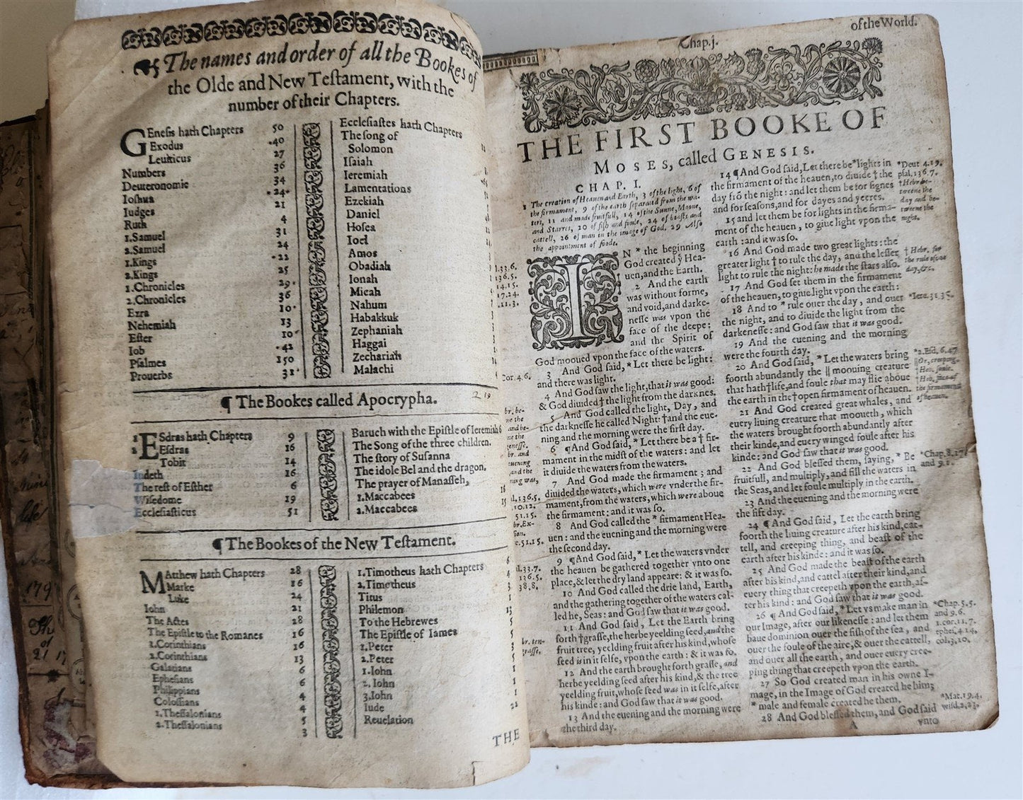 1630 BIBLE in ENGLISH antique 17th CENTURY original binding