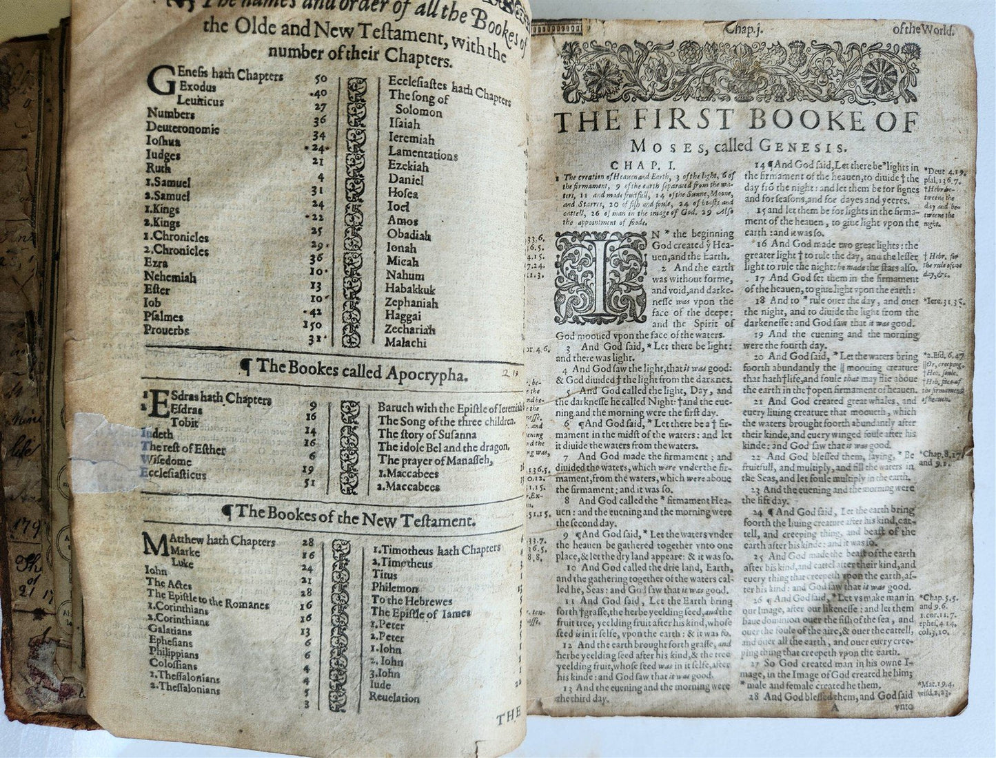 1630 BIBLE in ENGLISH antique 17th CENTURY original binding