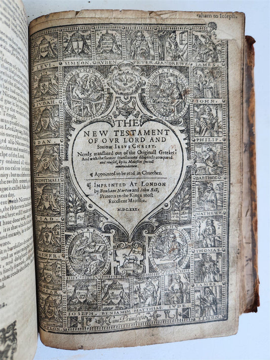 1630 BIBLE in ENGLISH antique 17th CENTURY original binding