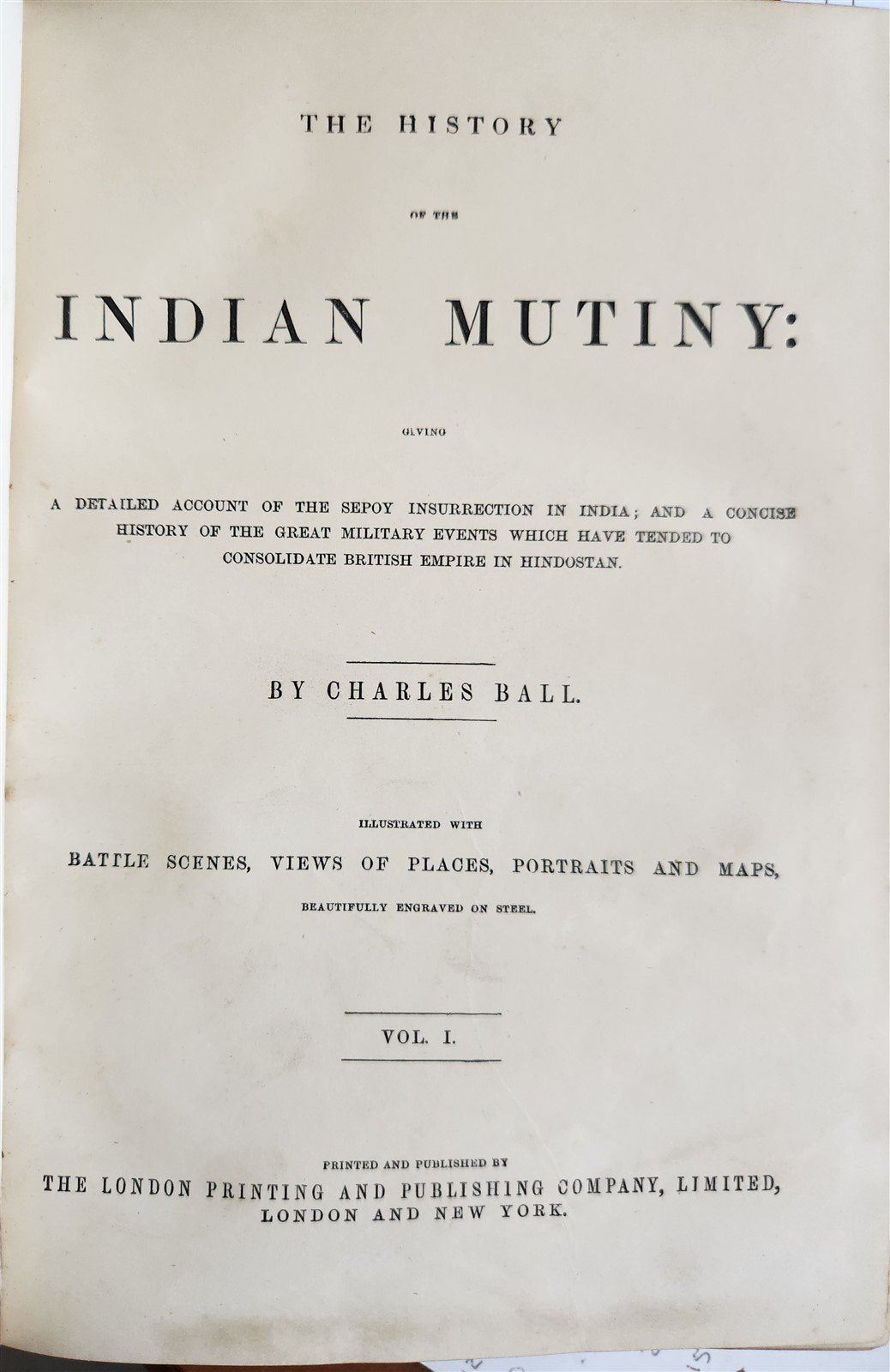 1860s HISTORY of INDIAN MUTINY by CHARLES BALL 2 VOLS antique ILLUSTRATED INDIA