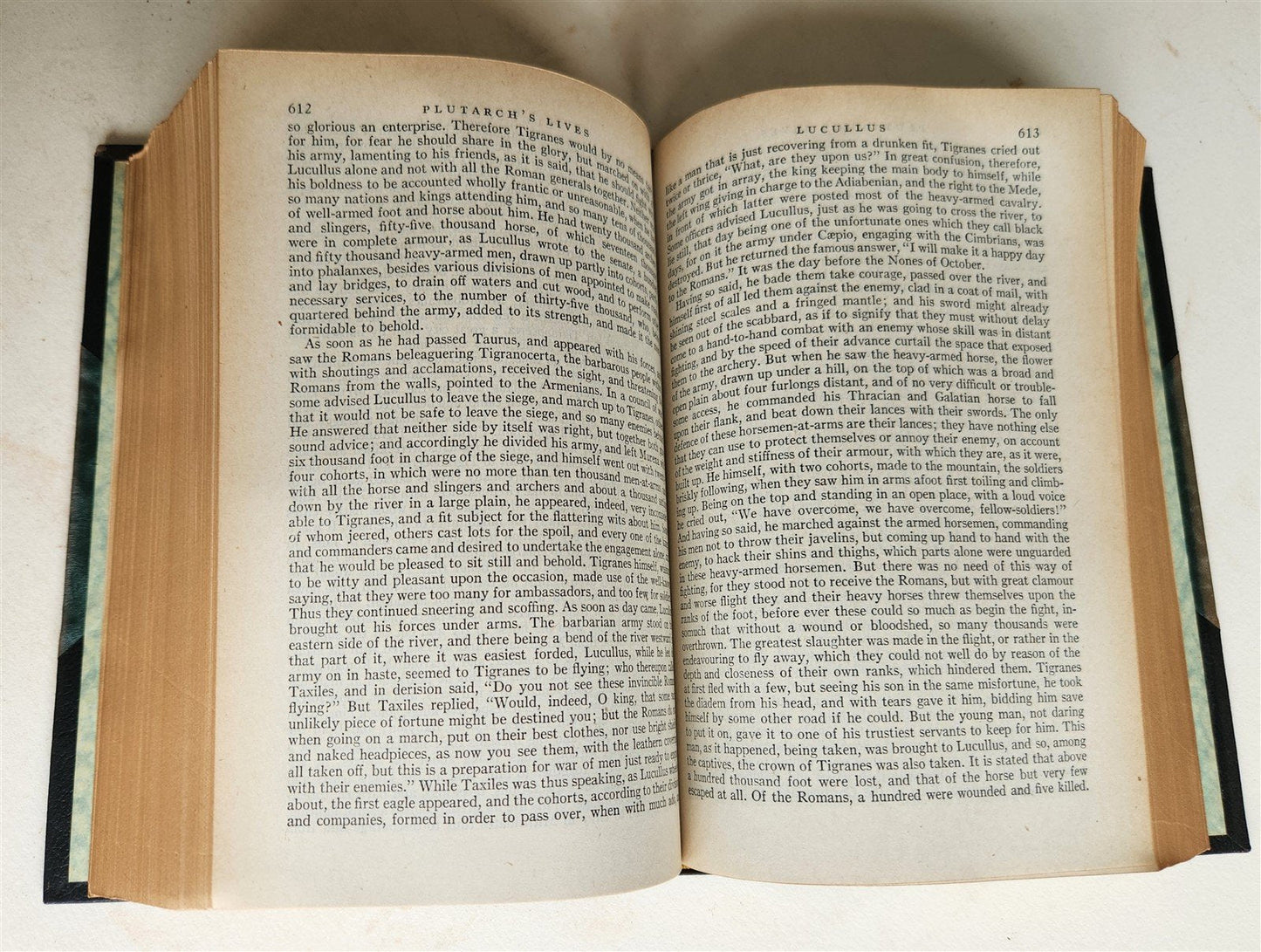 1900s PLUTARCH LIVES of THE NOBLE GRECIANS & ROMANS antique in ENGLISH