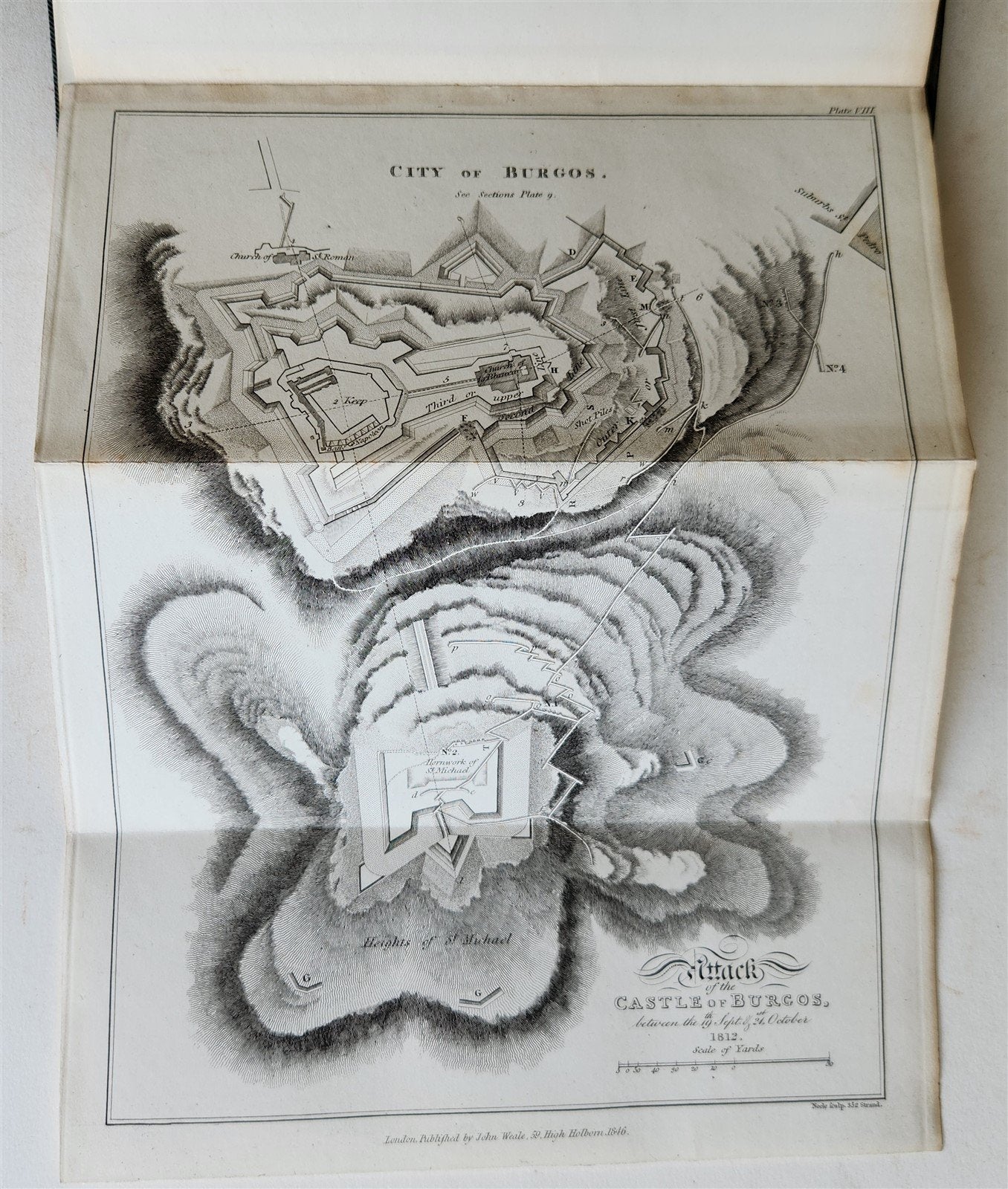 1846 JOURNALS of SIEGES by DUKE of WELLINGTON ARMY in SPAIN antique ILLUSTRATED