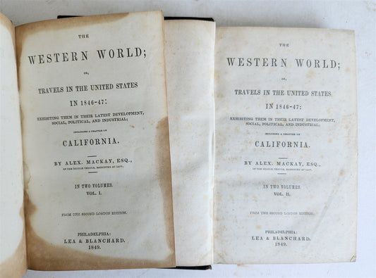 1849 WESTERN WORLD TRAVELS in UNITED STATES incl. CALIFORNIA in 1846-47 antique