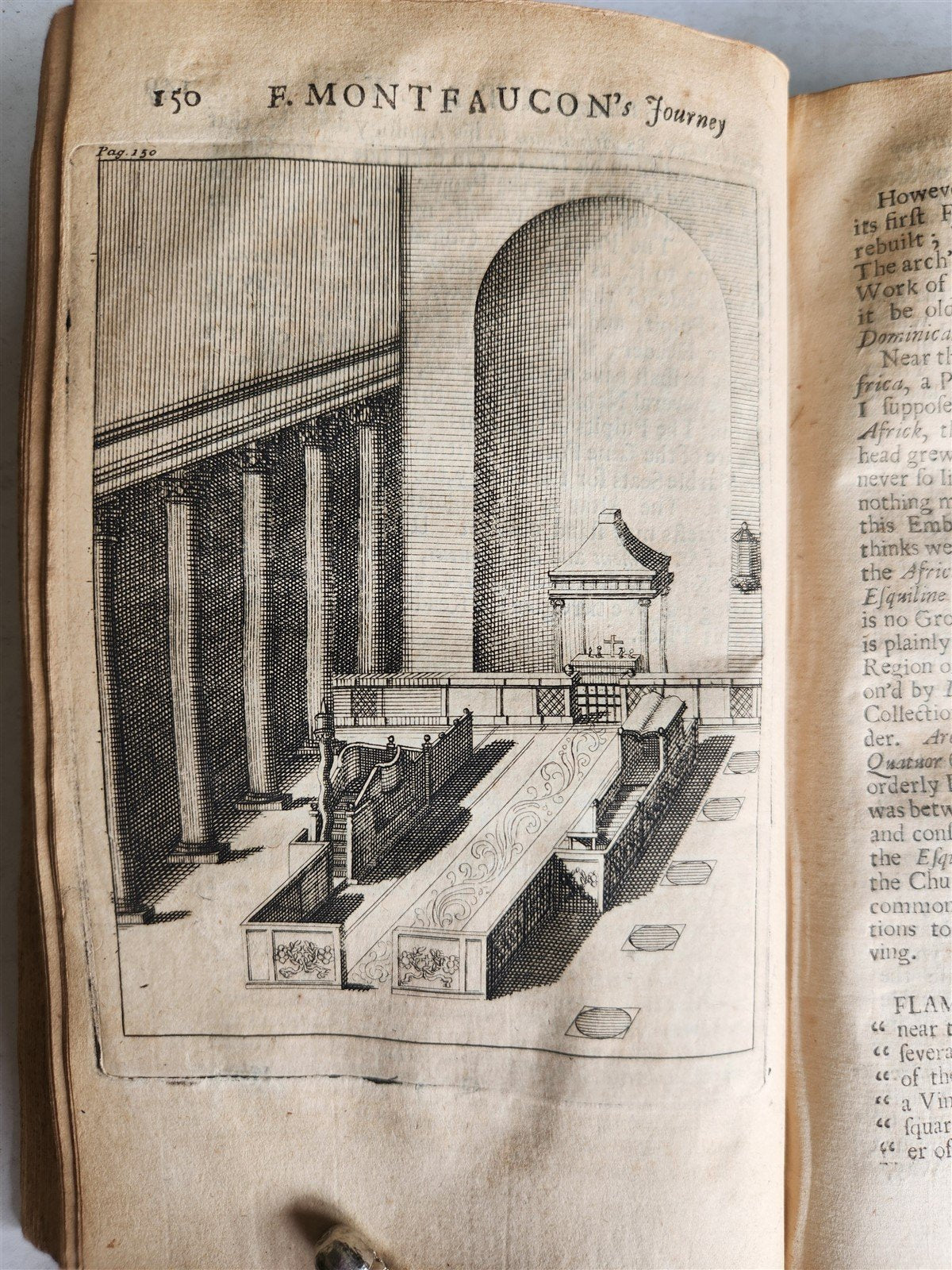 1712 TRAVELS of FATHER MONTFAUCON from PARIS to ITALY antique in ENGLISH