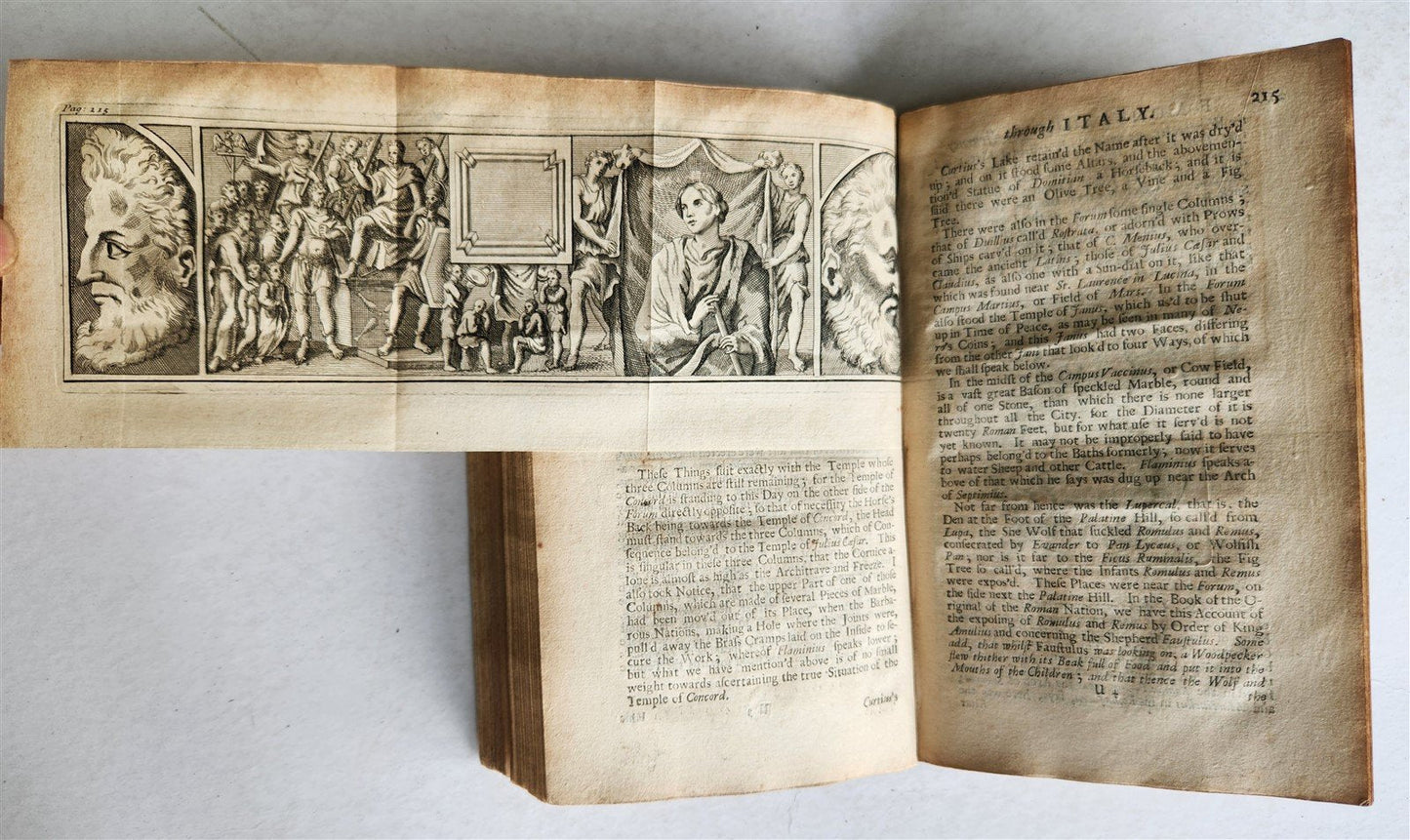 1712 TRAVELS of FATHER MONTFAUCON from PARIS to ITALY antique in ENGLISH