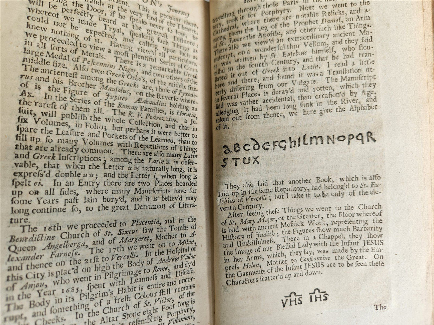 1712 TRAVELS of FATHER MONTFAUCON from PARIS to ITALY antique in ENGLISH
