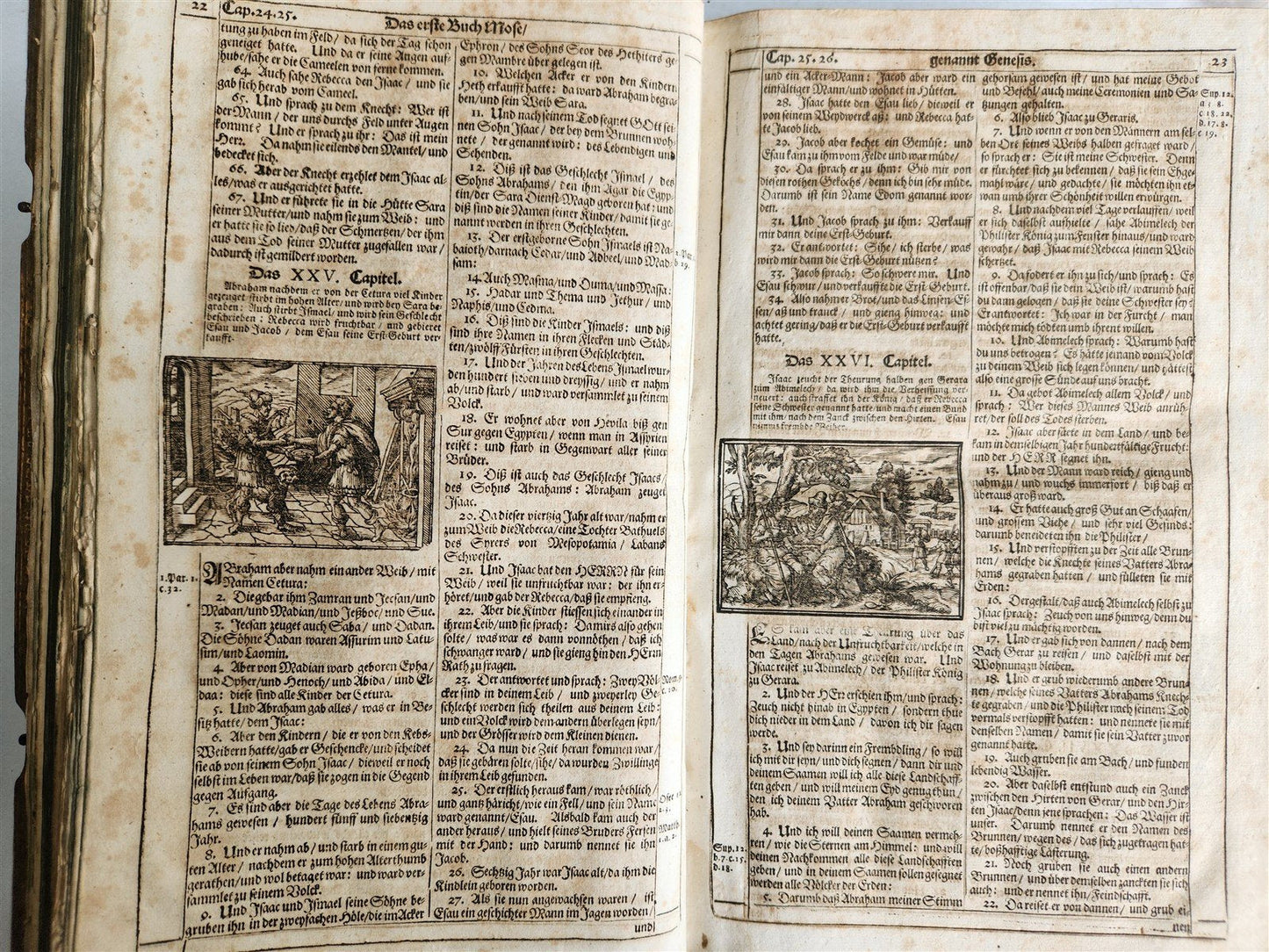 1691 BIBLE in GERMAN illustrated PIGSKIN BOUND FOLIO antique 17th CENTURY