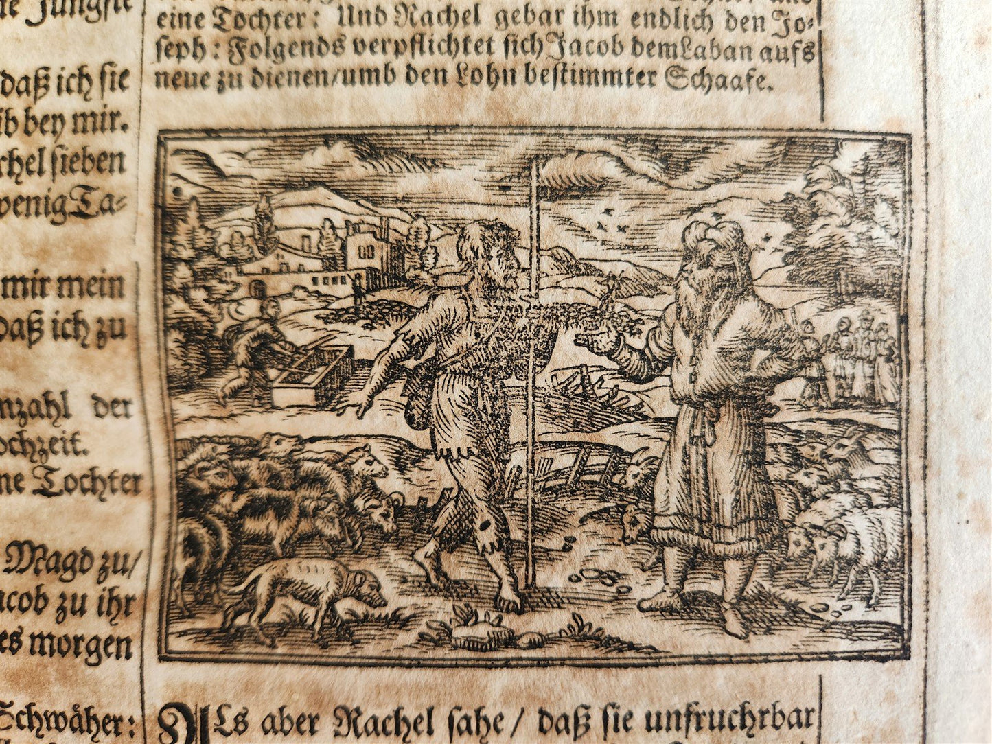 1691 BIBLE in GERMAN illustrated PIGSKIN BOUND FOLIO antique 17th CENTURY