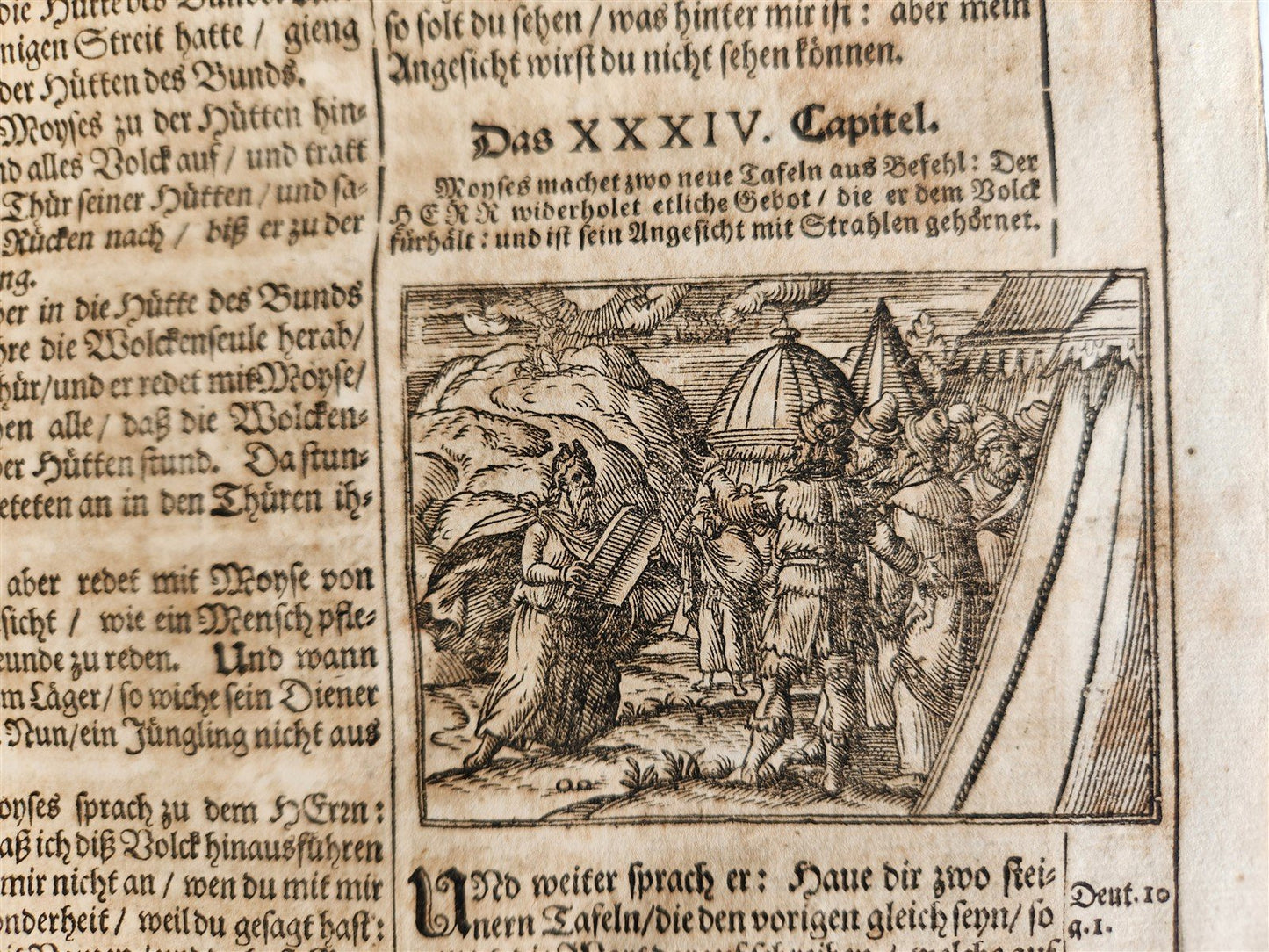 1691 BIBLE in GERMAN illustrated PIGSKIN BOUND FOLIO antique 17th CENTURY