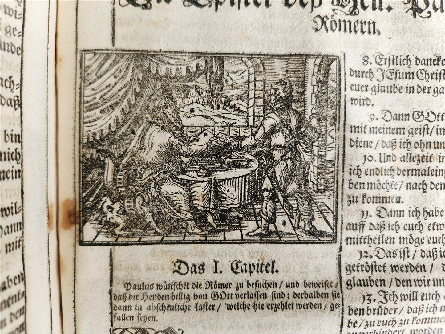 1691 BIBLE in GERMAN illustrated PIGSKIN BOUND FOLIO antique 17th CENTURY
