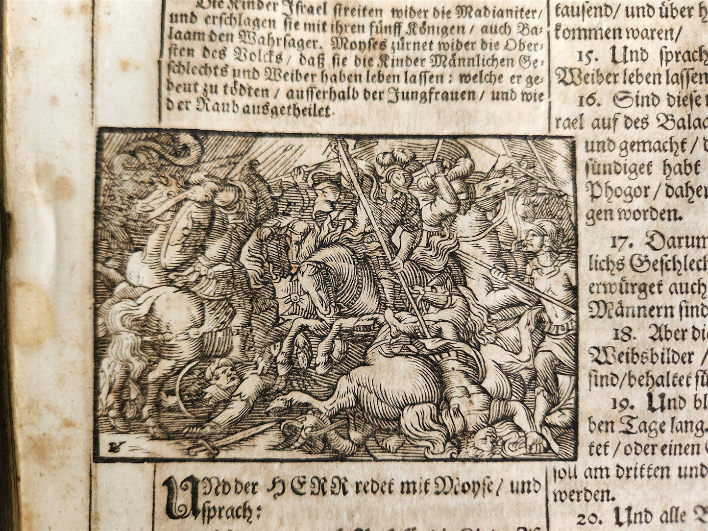 1691 BIBLE in GERMAN illustrated PIGSKIN BOUND FOLIO antique 17th CENTURY