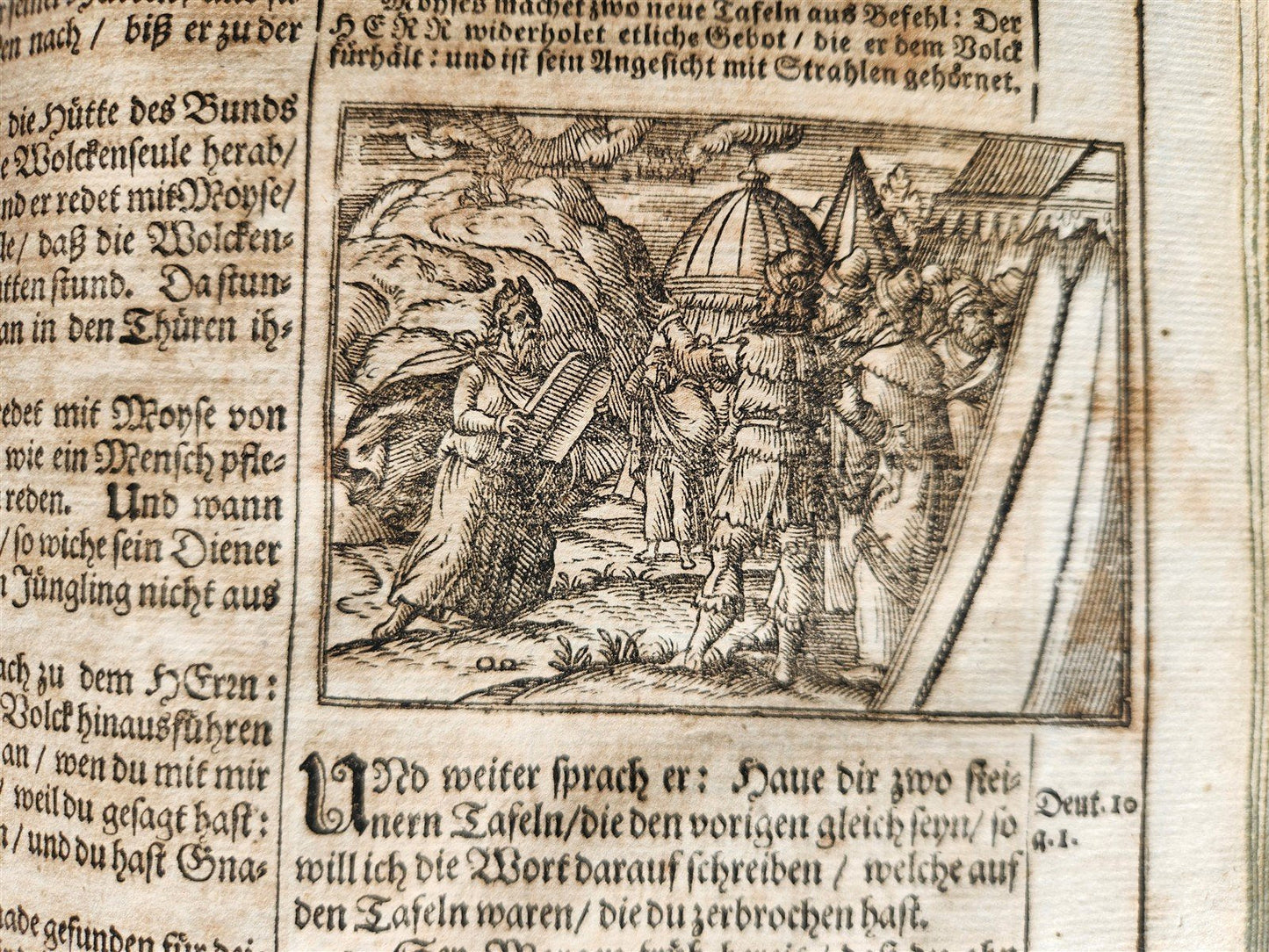 1691 BIBLE in GERMAN illustrated PIGSKIN BOUND FOLIO antique 17th CENTURY