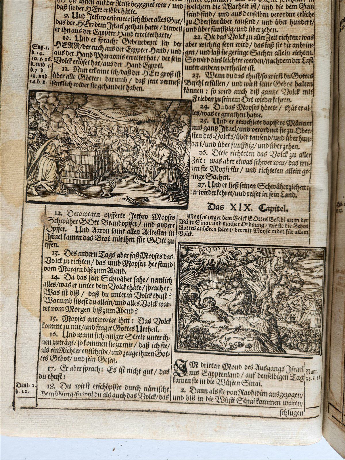 1691 BIBLE in GERMAN illustrated PIGSKIN BOUND FOLIO antique 17th CENTURY