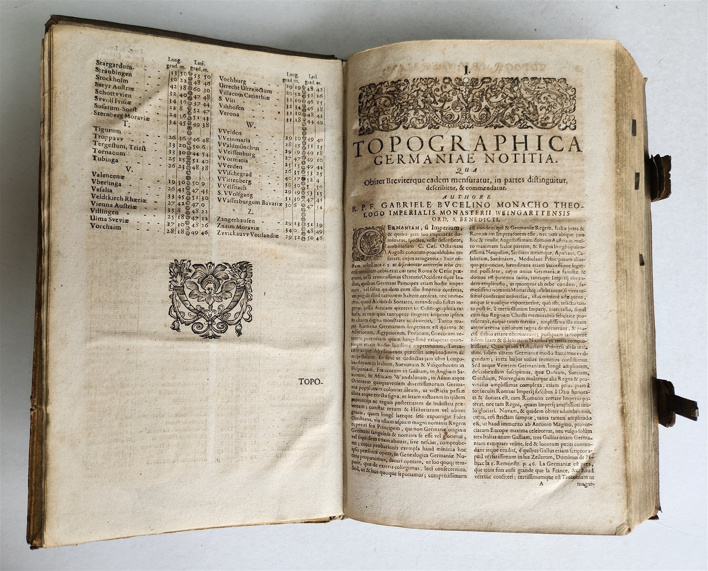 1655 GERMAN GENEALOGY illustrated PIGSKIN BOUND FOLIO antique 17th CENTURY LATIN