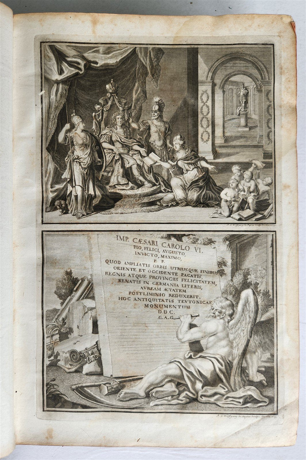 1732 CHRONICON GOTWINCENSE ABBEY ILLUSTRATED antique VELLUM BOUND MASSIVE FOLIO
