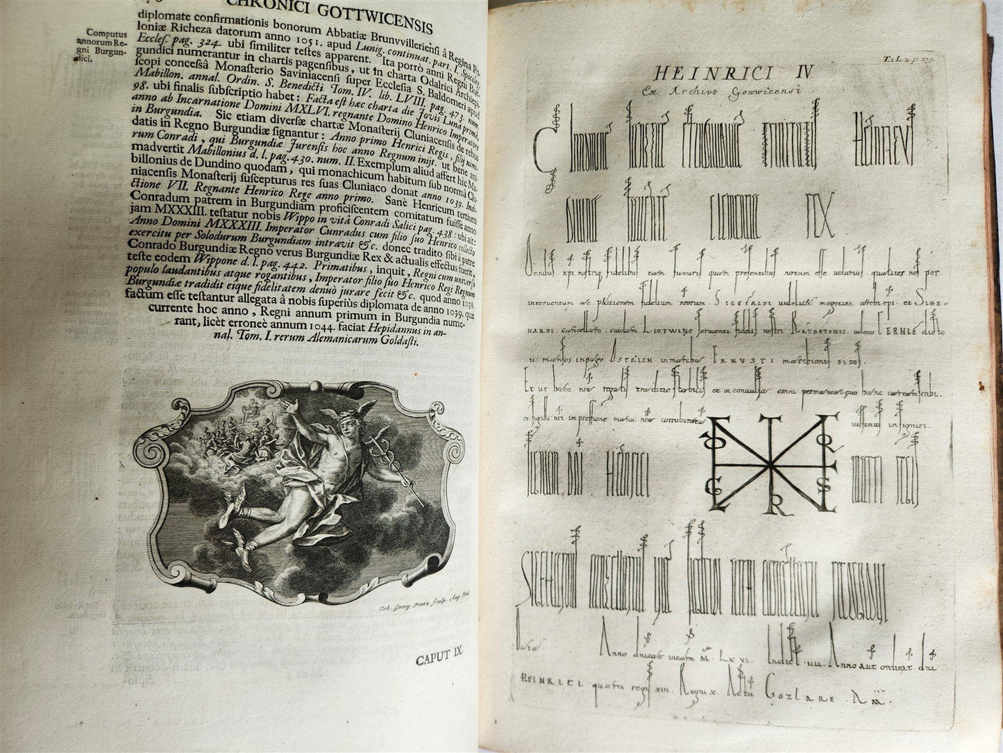 1732 CHRONICON GOTWINCENSE ABBEY ILLUSTRATED antique VELLUM BOUND MASSIVE FOLIO