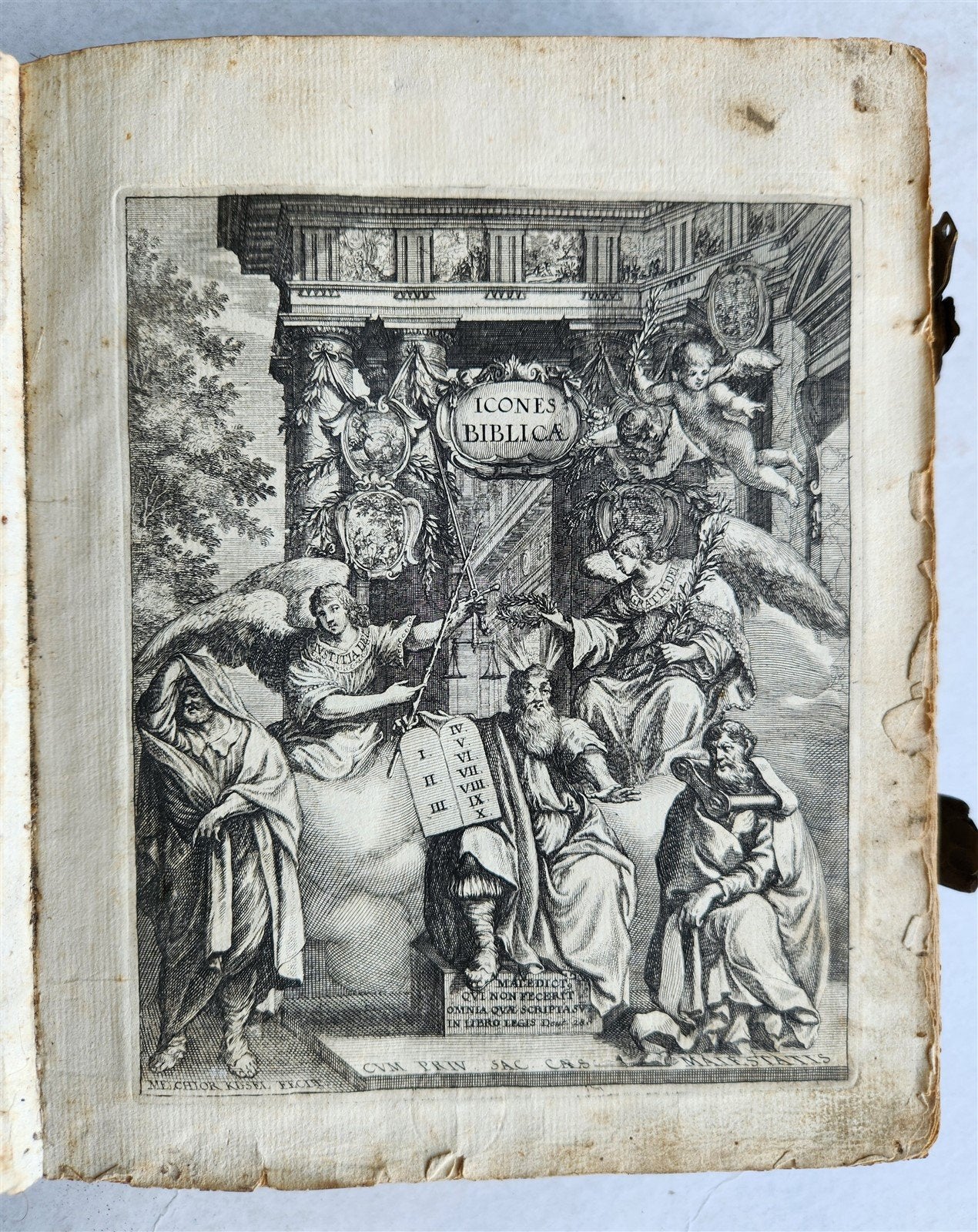 1679 ILLUSTRATED BIBLE antique Icones biblicae Veteris et Novi Testamenti RARE