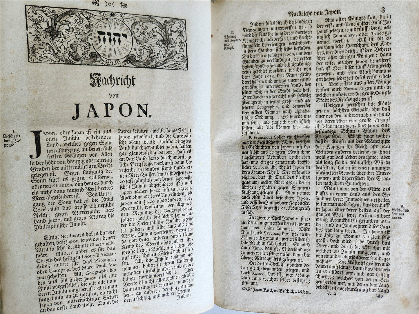 1738 JAPANESE HISTORY antique ILLUSTRATED PIGSKIN FOLIO Jesuit mission in Japan