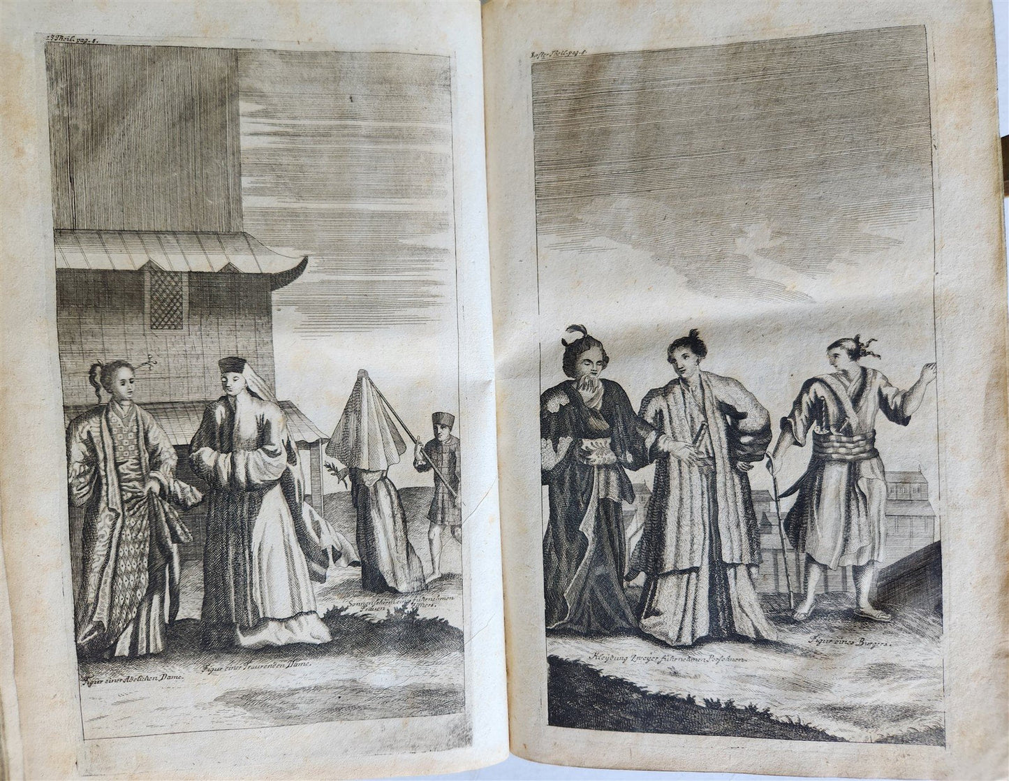 1738 JAPANESE HISTORY antique ILLUSTRATED PIGSKIN FOLIO Jesuit mission in Japan
