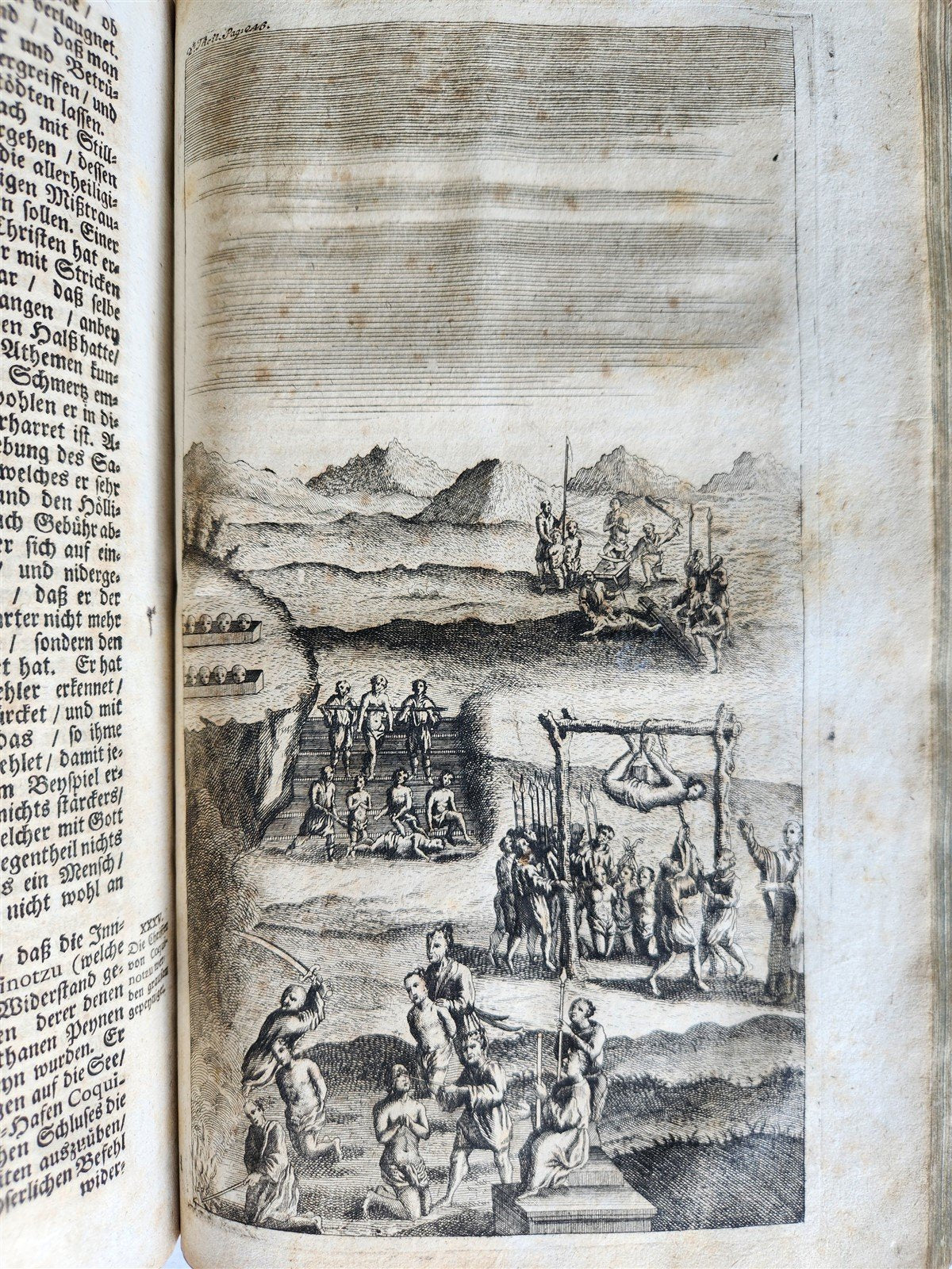 1738 JAPANESE HISTORY antique ILLUSTRATED PIGSKIN FOLIO Jesuit mission in Japan