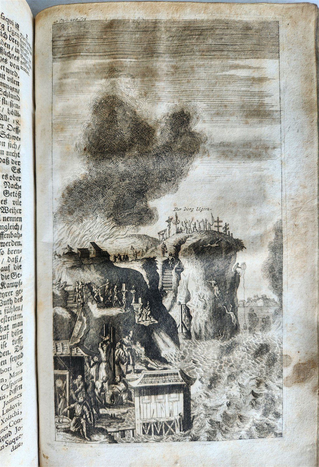 1738 JAPANESE HISTORY antique ILLUSTRATED PIGSKIN FOLIO Jesuit mission in Japan