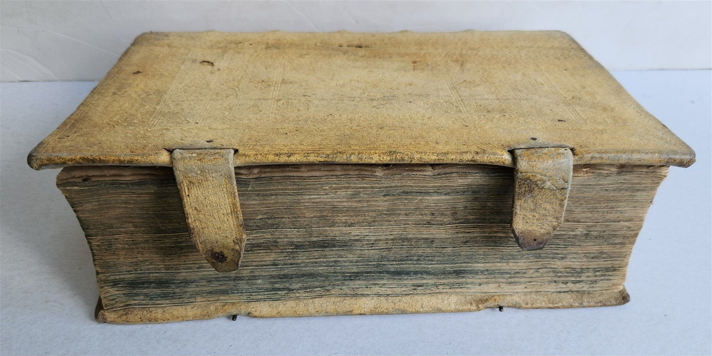 1738 JAPANESE HISTORY antique ILLUSTRATED PIGSKIN FOLIO Jesuit mission in Japan