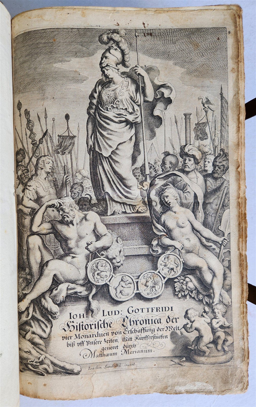 1657 HISTORICAL WORLD'S CHRONICLE antique ILLUSTRATED PIGSKIN FOLIO