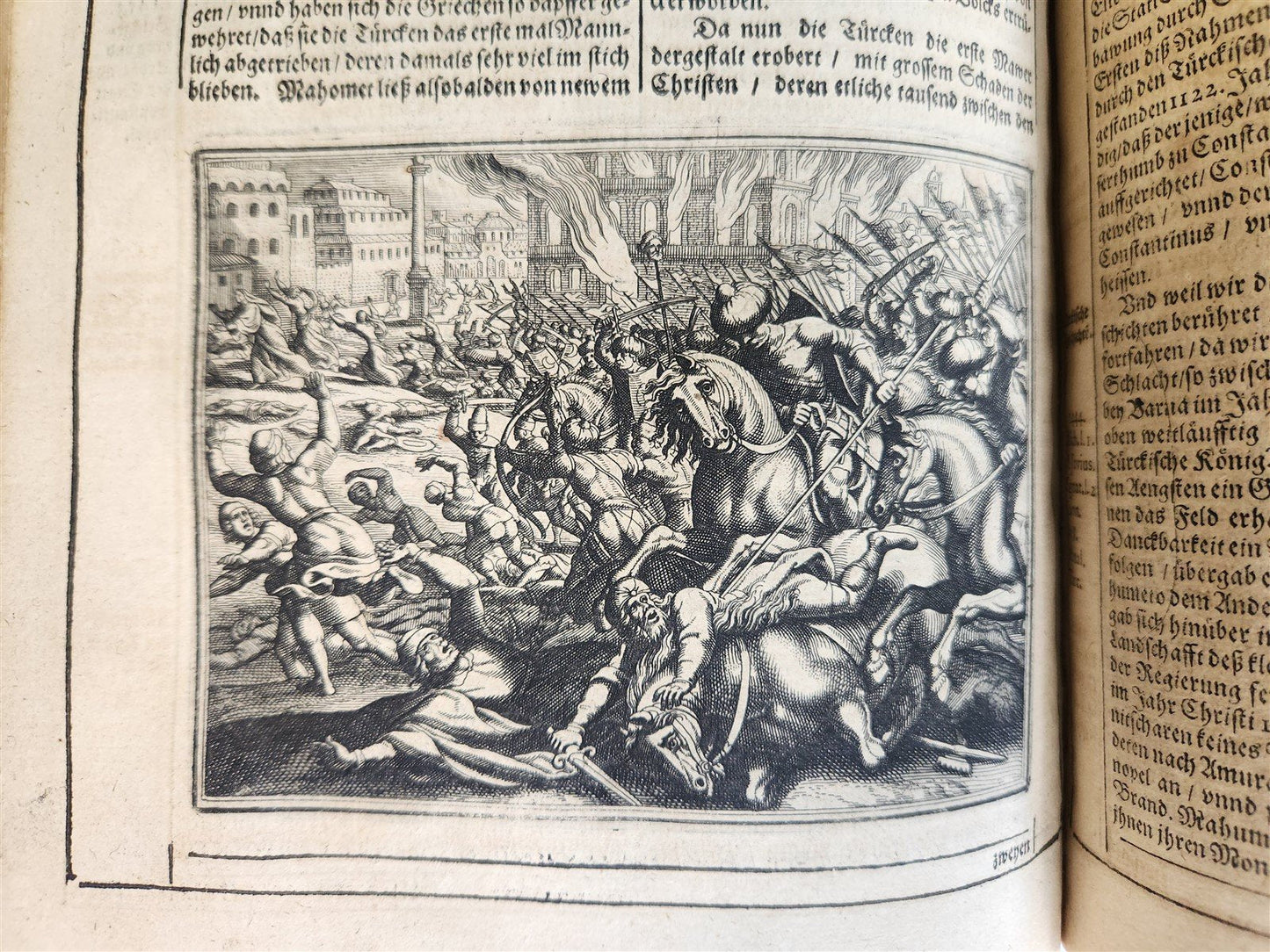 1657 HISTORICAL WORLD'S CHRONICLE antique ILLUSTRATED PIGSKIN FOLIO