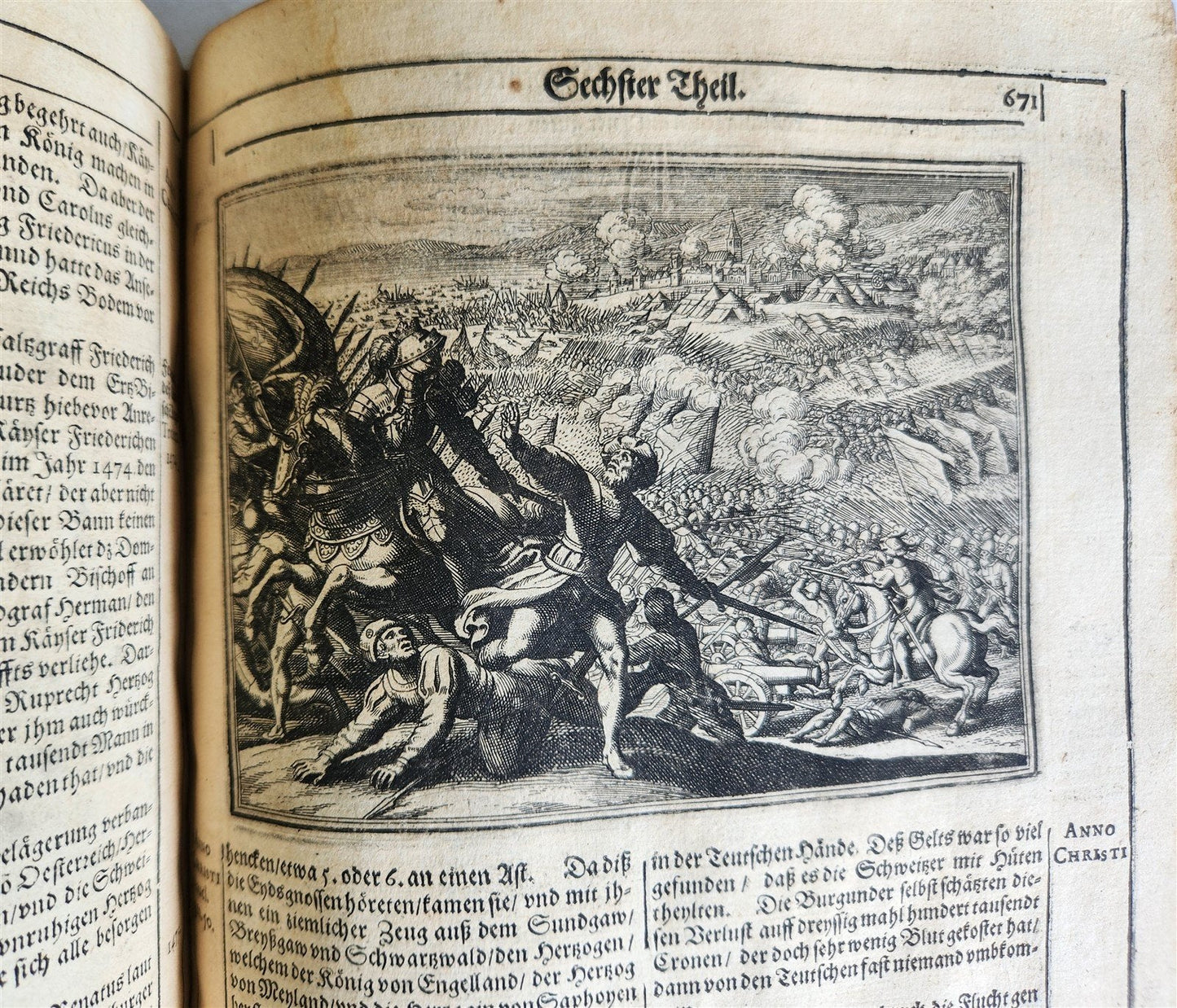 1657 HISTORICAL WORLD'S CHRONICLE antique ILLUSTRATED PIGSKIN FOLIO
