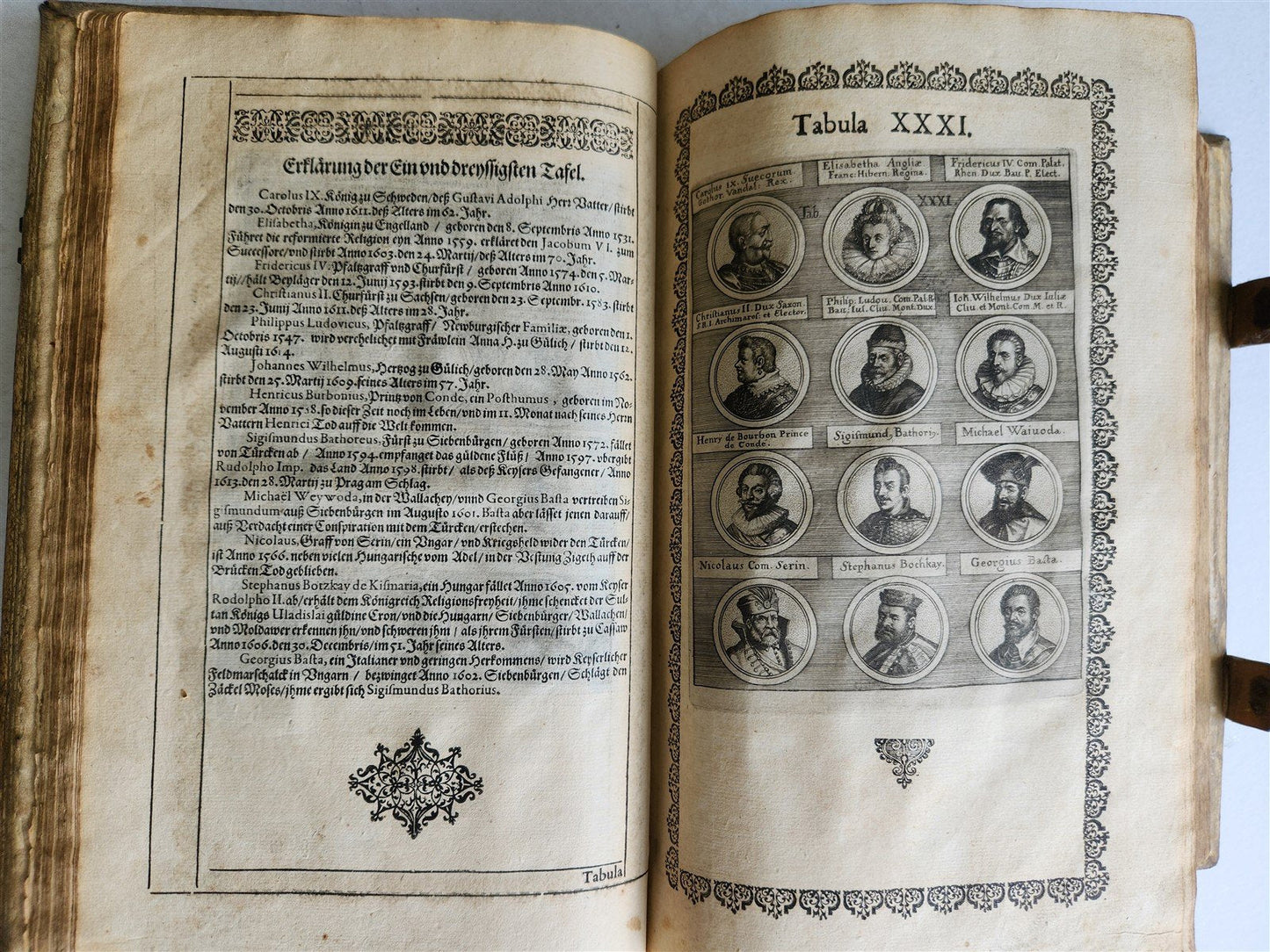 1657 HISTORICAL WORLD'S CHRONICLE antique ILLUSTRATED PIGSKIN FOLIO