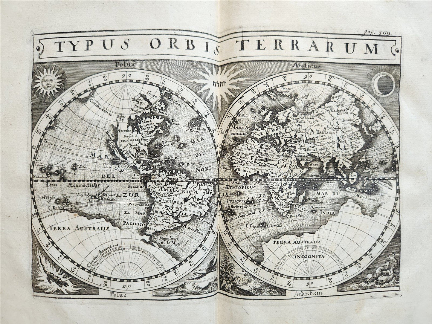 1657 HISTORICAL WORLD'S CHRONICLE antique ILLUSTRATED PIGSKIN FOLIO