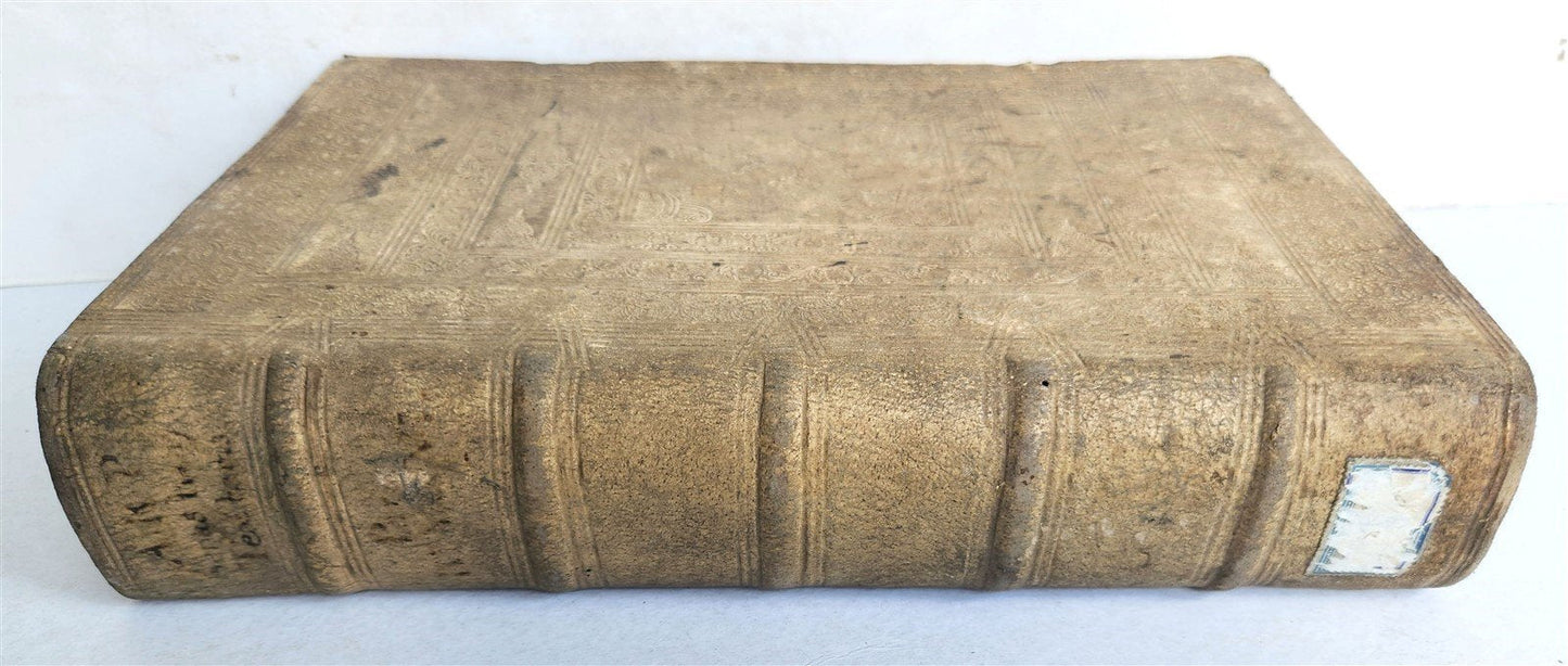 1713 CONCIONATORIS by Sebastiano Textor antique PIGSKIN BOUND FOLIO