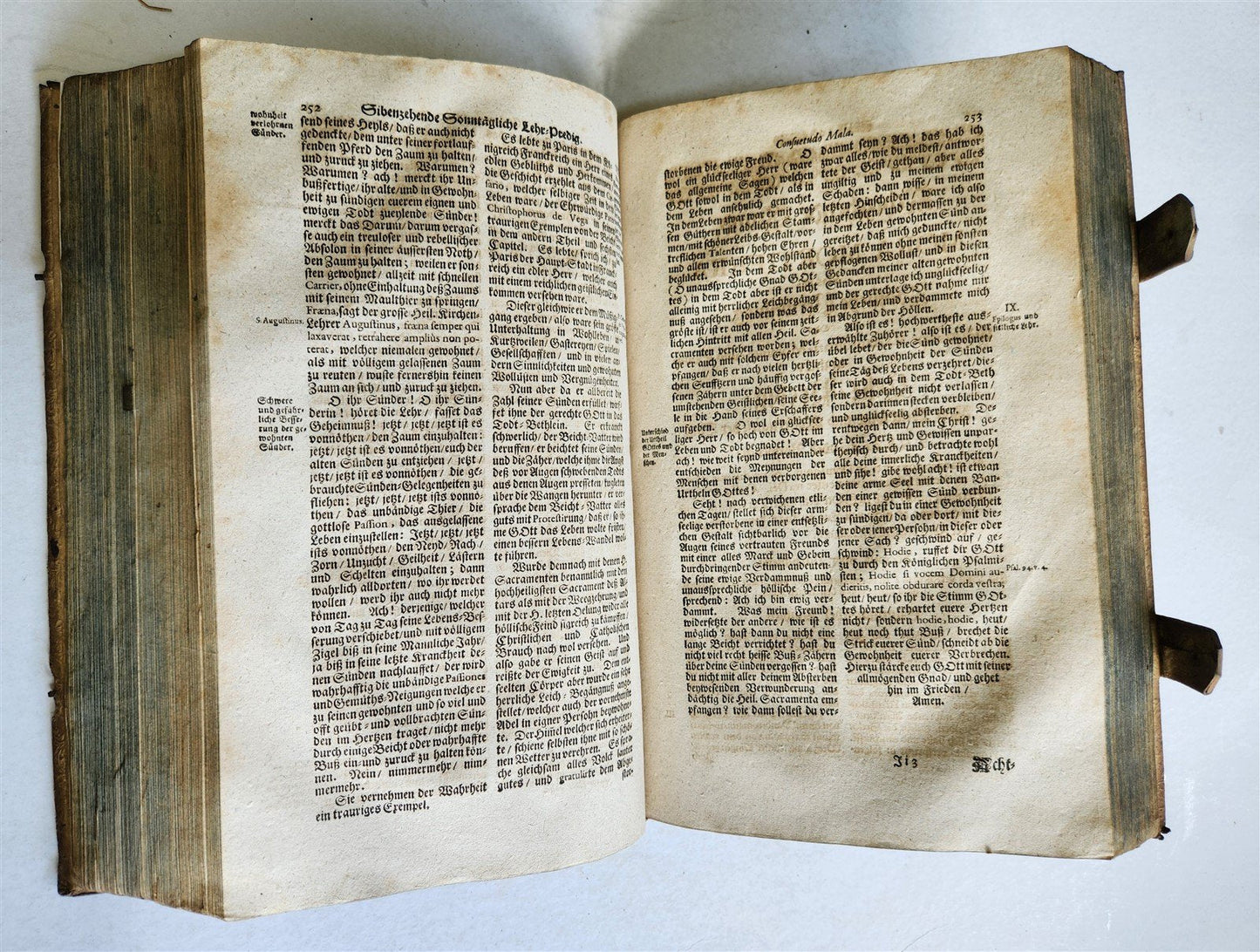 1713 CONCIONATORIS by Sebastiano Textor antique PIGSKIN BOUND FOLIO