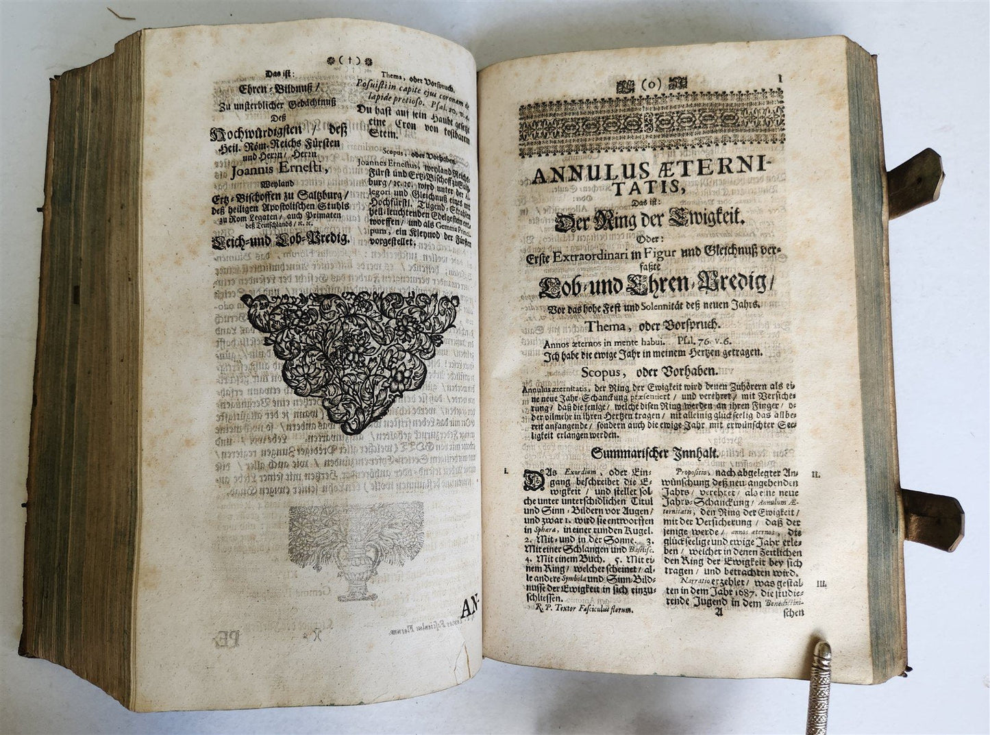 1713 CONCIONATORIS by Sebastiano Textor antique PIGSKIN BOUND FOLIO