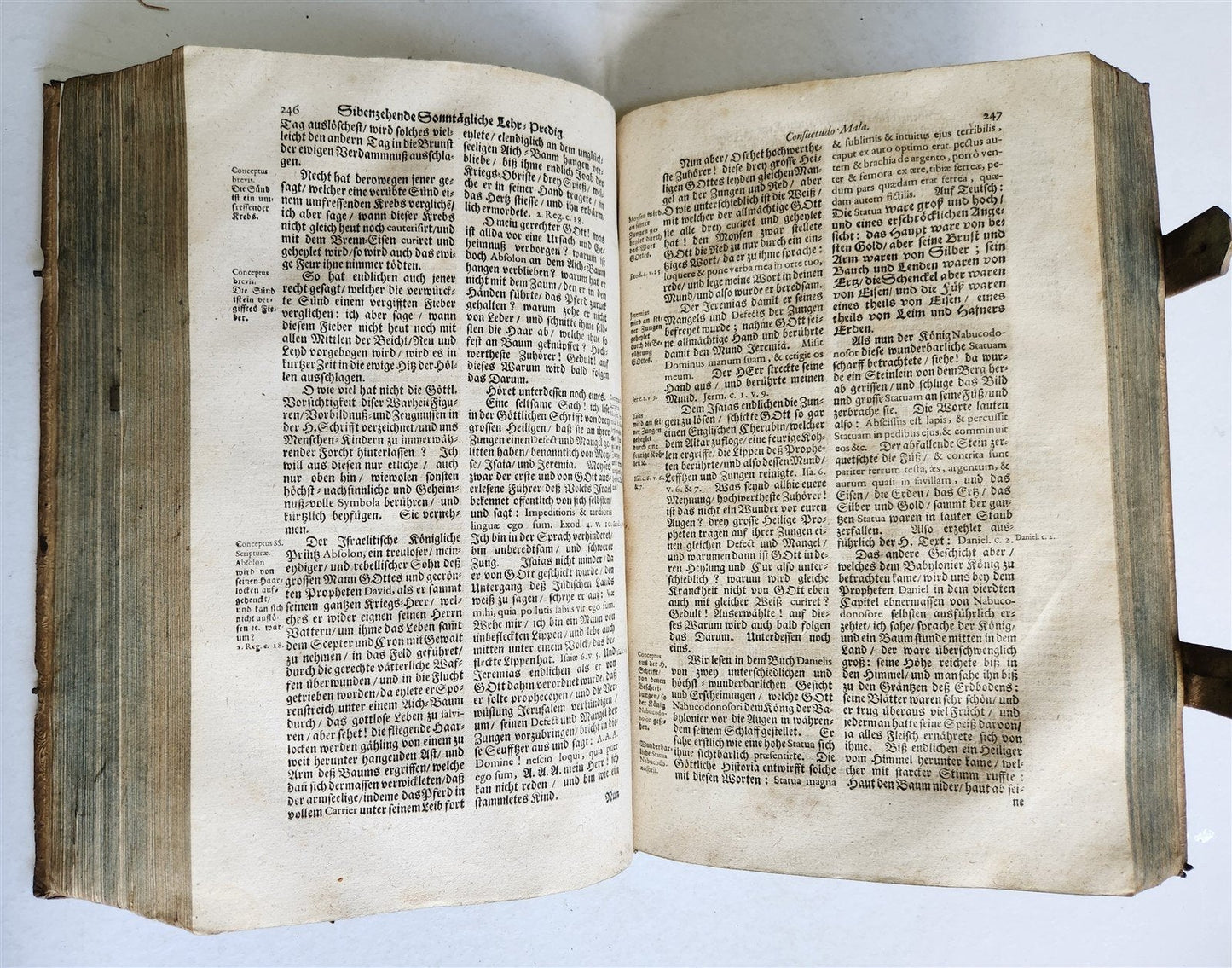 1713 CONCIONATORIS by Sebastiano Textor antique PIGSKIN BOUND FOLIO