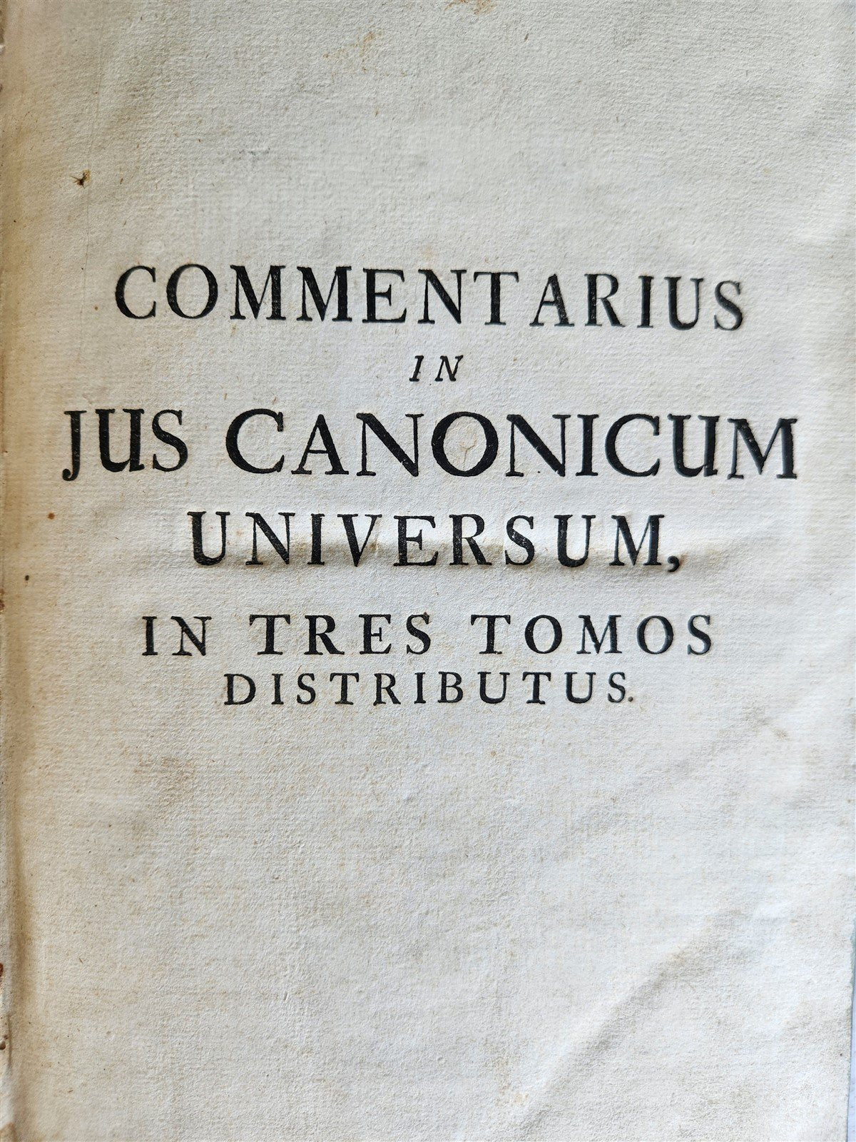 1735-39 CANON LAW 3 VOLUMES antique PIGSKIN BOUND FOLIOS w/ CLASPS