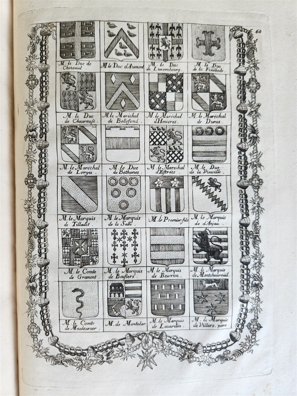 1691 HISTOIRE DU ROY LOUIS LE GRAND ILLUSTRATED antique ARMORIAL BINDING