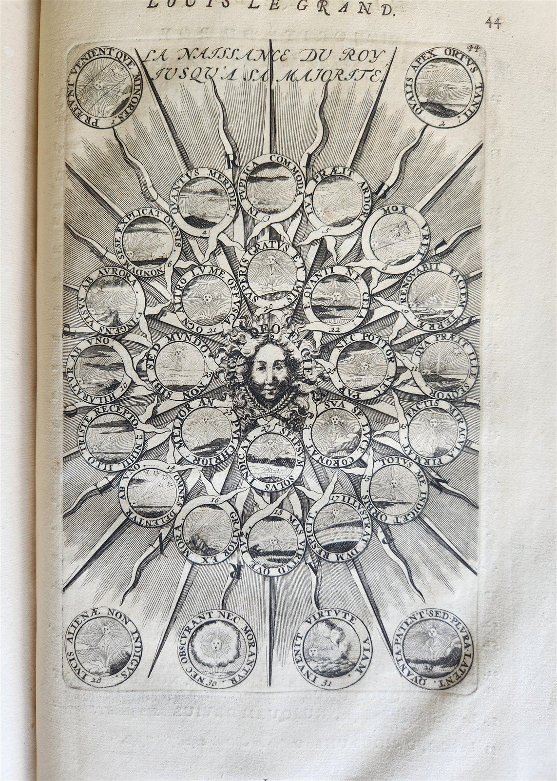 1691 HISTOIRE DU ROY LOUIS LE GRAND ILLUSTRATED antique ARMORIAL BINDING