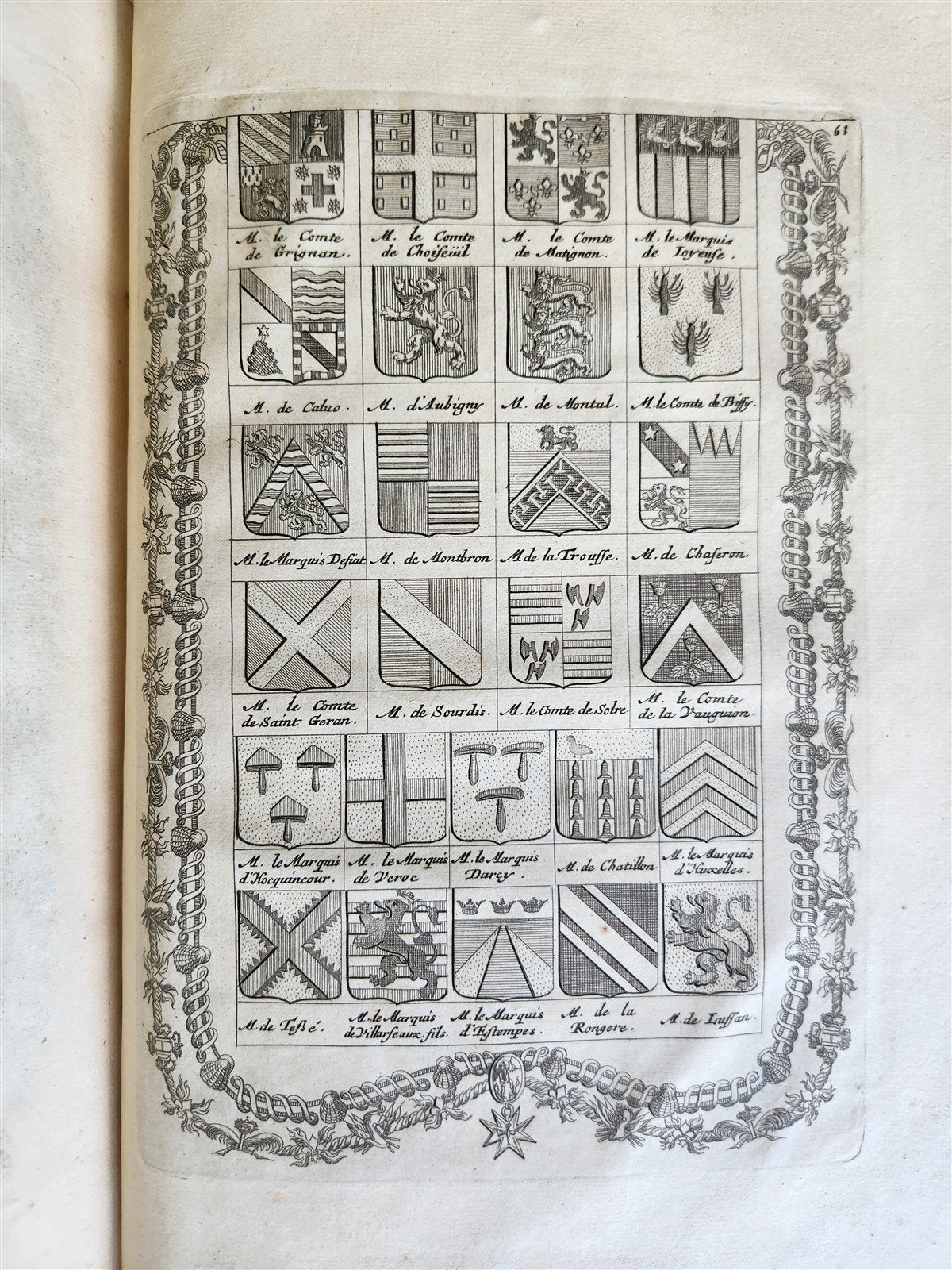 1691 HISTOIRE DU ROY LOUIS LE GRAND ILLUSTRATED antique ARMORIAL BINDING