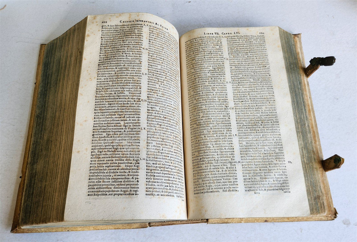 1680 CELESTIAL REVELATIONS of BRIDGET of SWEDEN antique PIGSKIN BOUND FOLIO