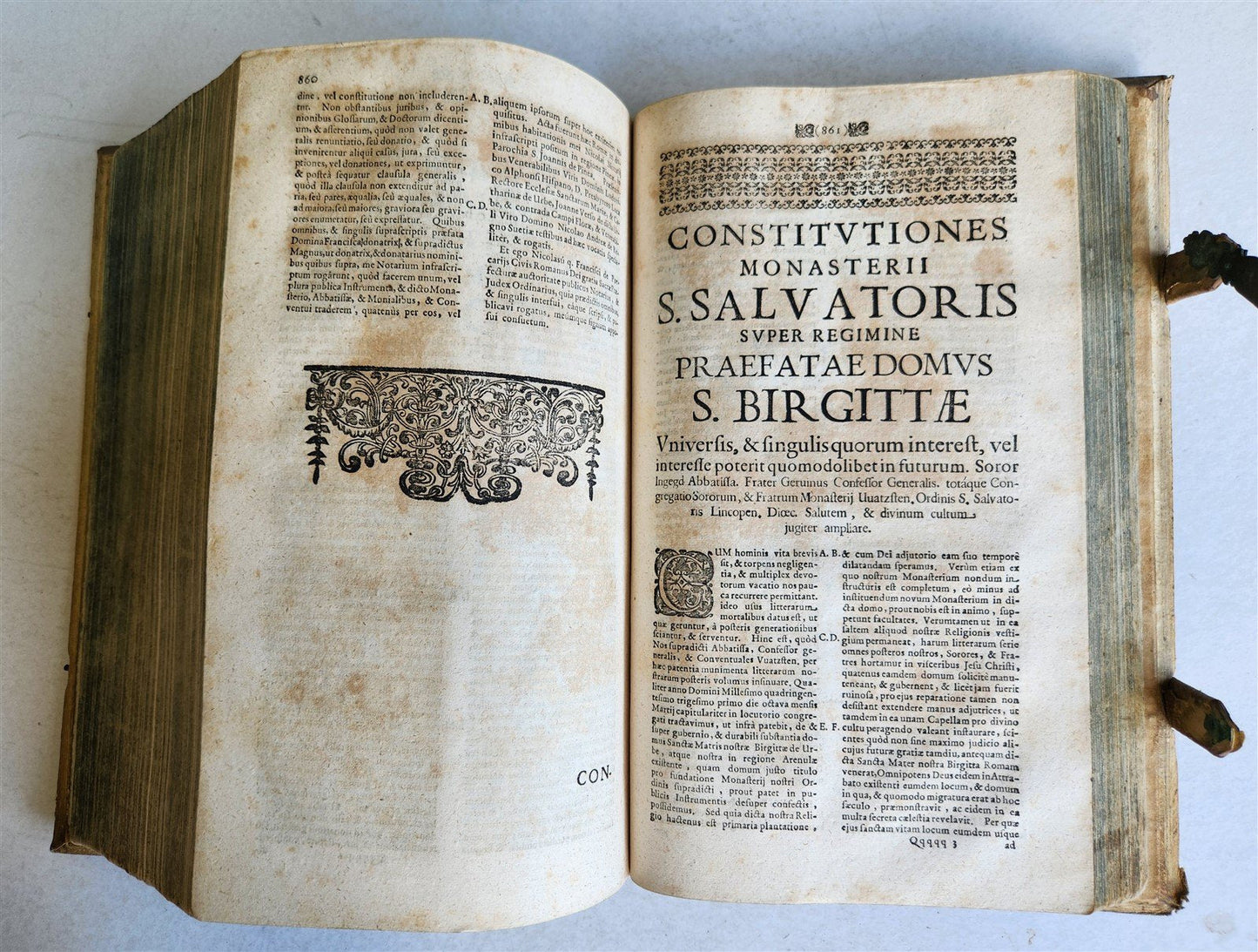 1680 CELESTIAL REVELATIONS of BRIDGET of SWEDEN antique PIGSKIN BOUND FOLIO