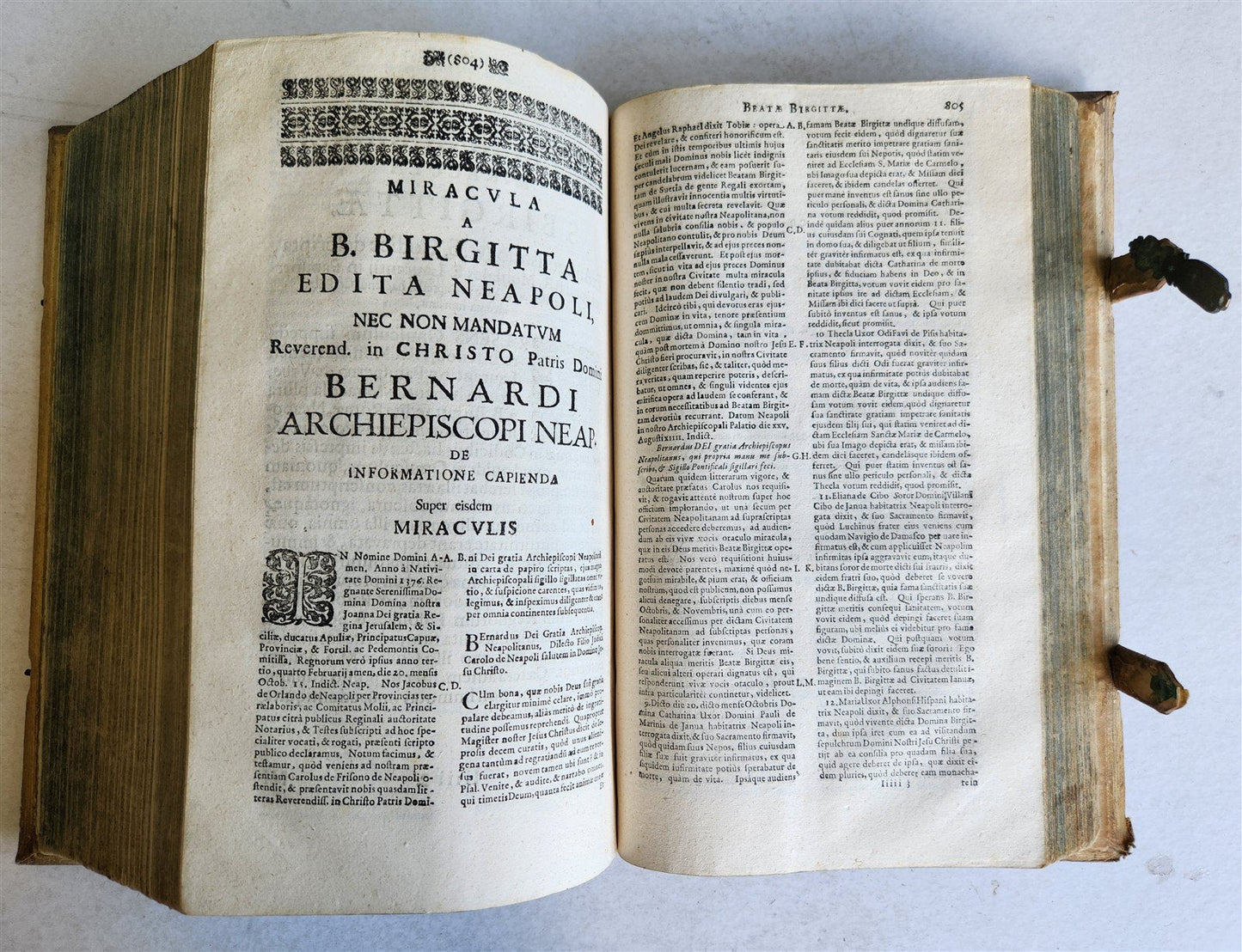 1680 CELESTIAL REVELATIONS of BRIDGET of SWEDEN antique PIGSKIN BOUND FOLIO