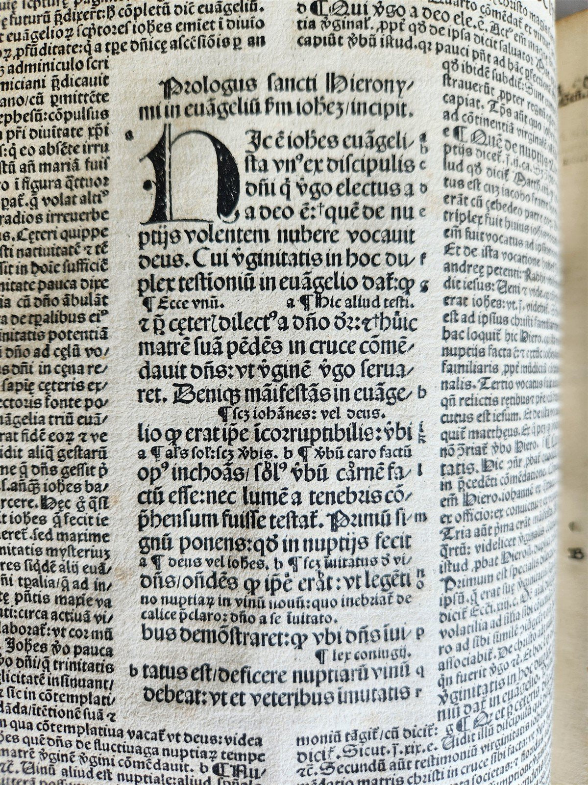 1507 BIBLE POST-INCUNABULA GOSPEL VOLUME by NICOLAS DE LYRA antique FOLIO