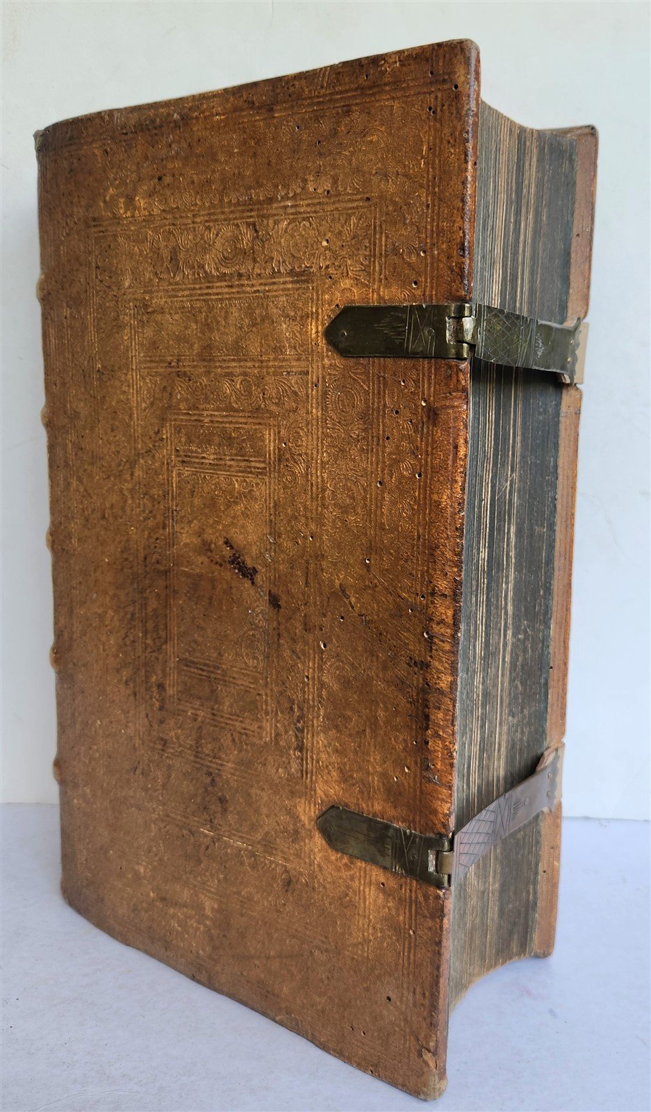 1654 SERMONS Augustana fidei confessio antique PIGSKIN BOUND FOLIO w/ CLASPS