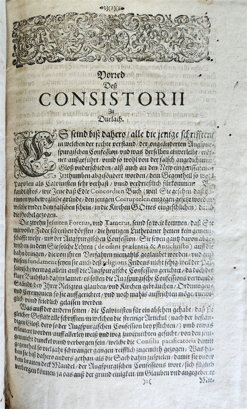 1654 SERMONS Augustana fidei confessio antique PIGSKIN BOUND FOLIO w/ CLASPS
